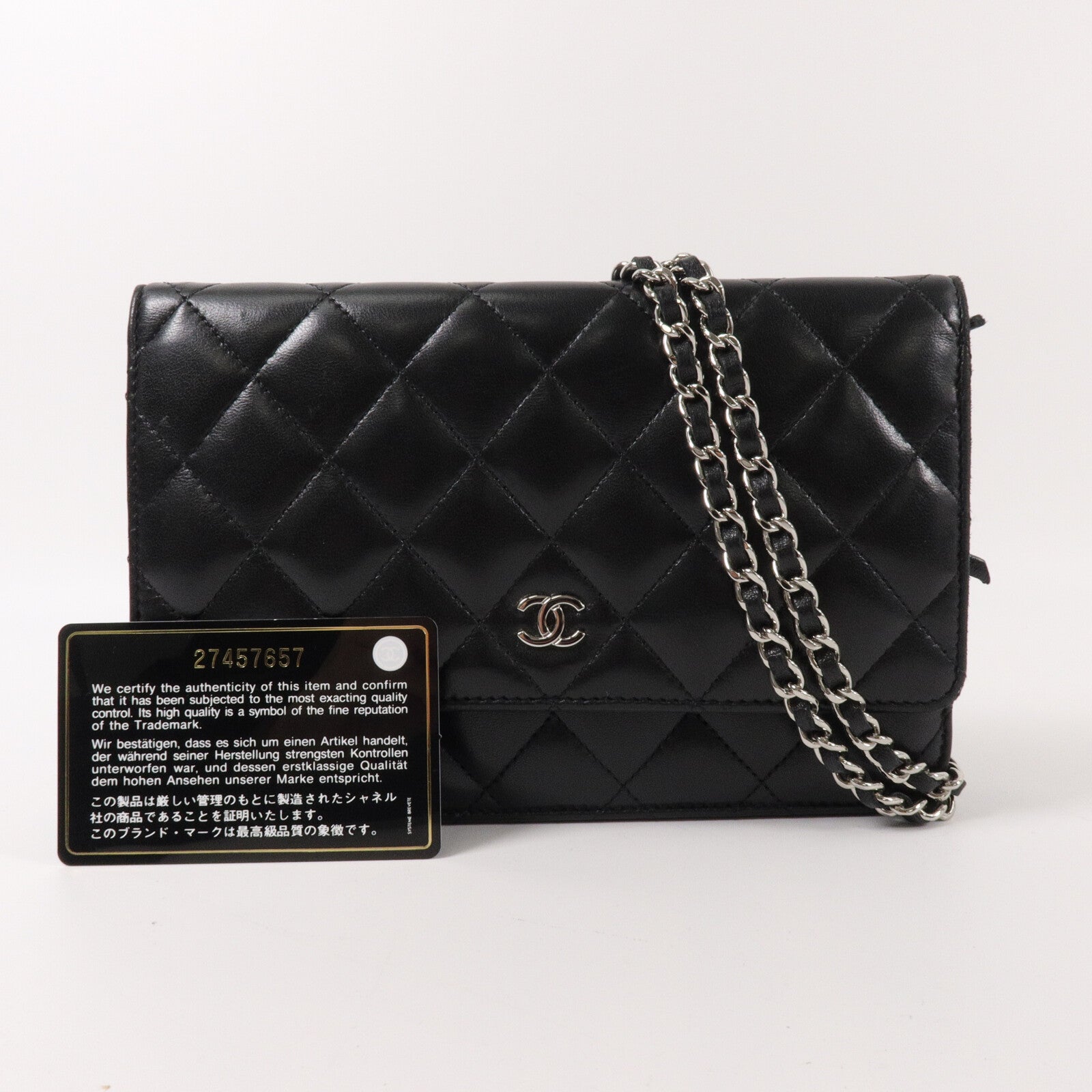 CHANEL 羊皮皮革WOC Wallet On Chain鏈帶肩背袋