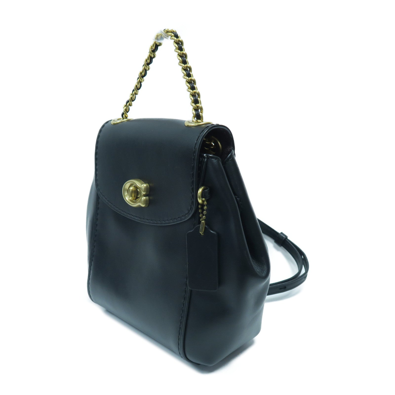 COACH 【激減優惠】牛皮皮革Parker Convertible Backpack 16金扣背包黑色