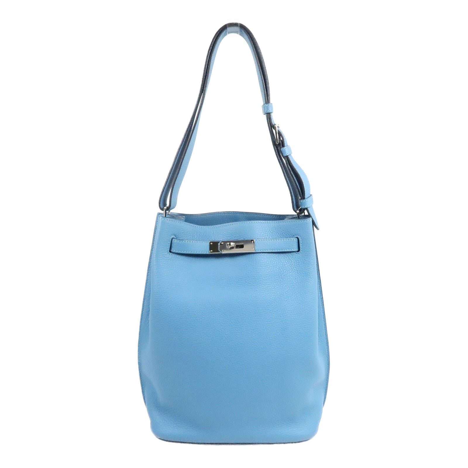 HERMES Clemence皮革So Kelly 22肩背袋Turquoise