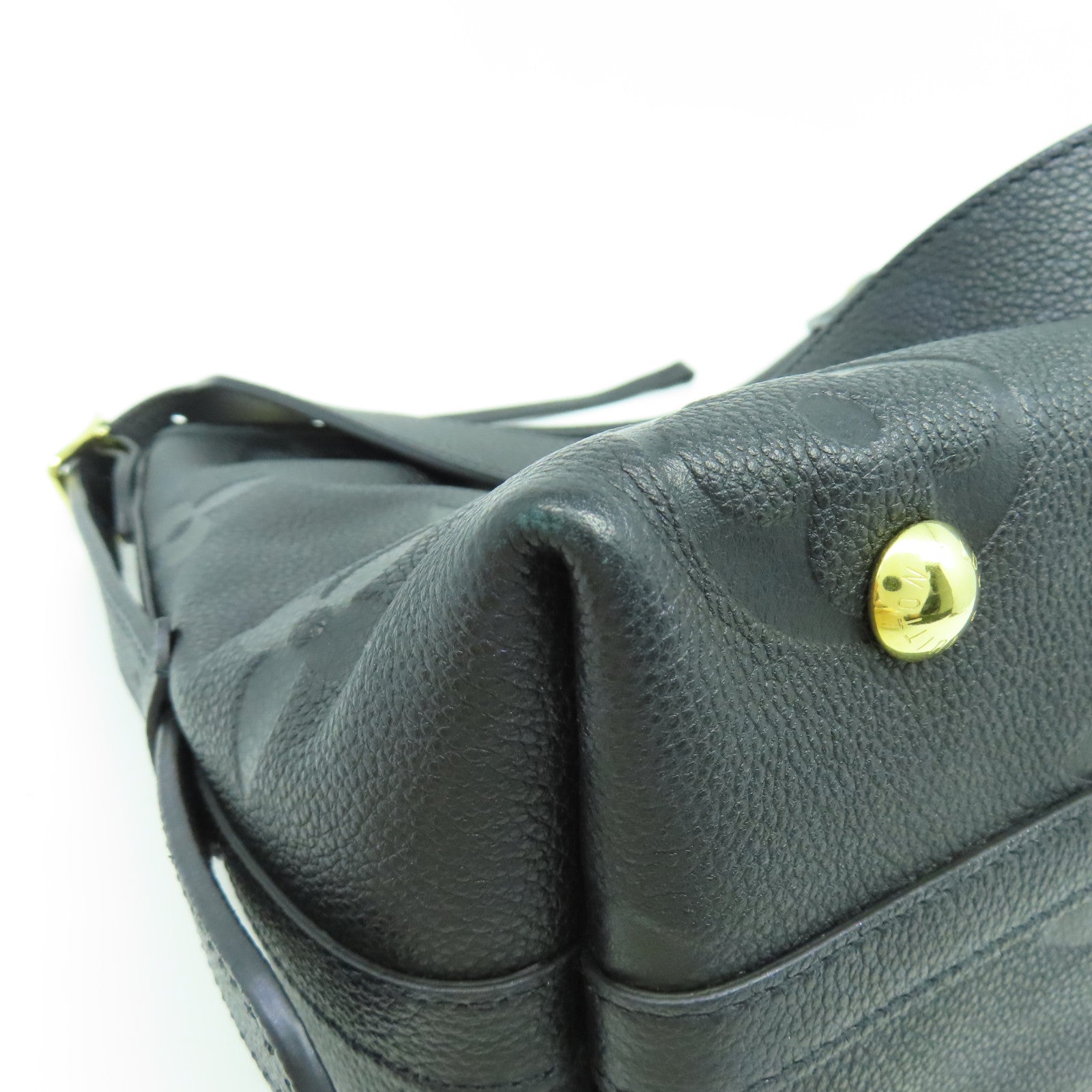 LOUIS VUITTON Monogram Empreinte Carry AII PM金扣肩背袋黑色