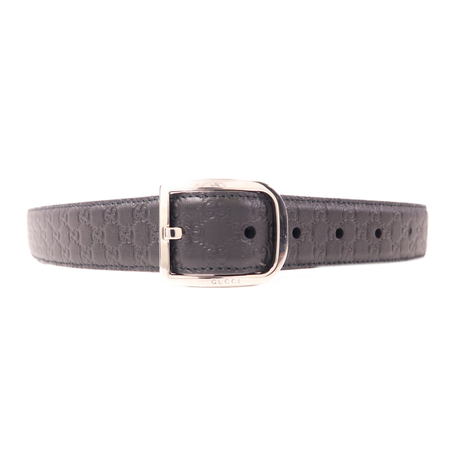 GUCCI 牛皮皮革Belt銀扣皮帶