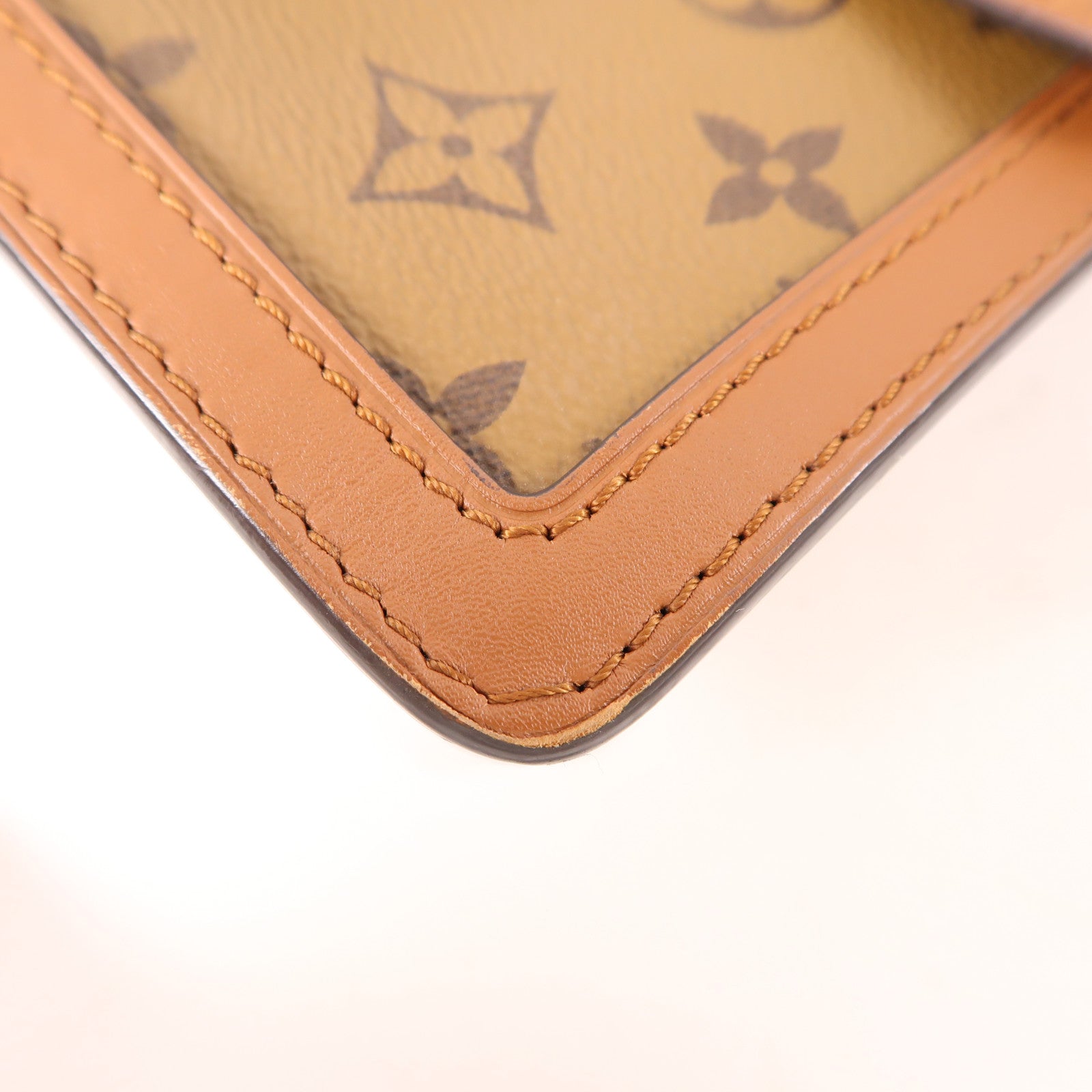 LOUIS VUITTON Monogram/Monogram Reverse Dauphine MM金扣手挽肩背兩用袋棕色