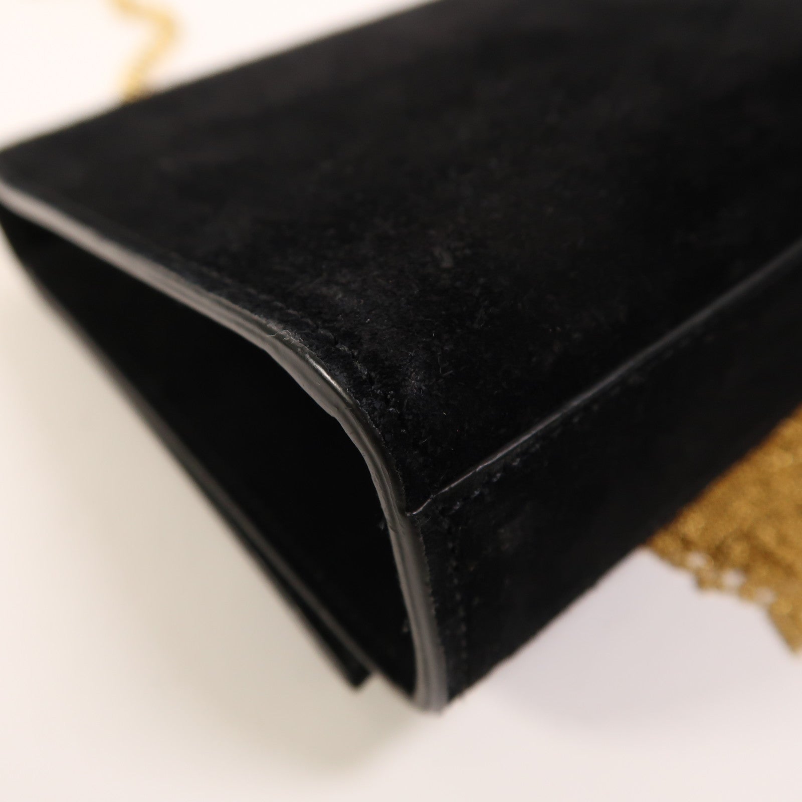 SAINT LAURENT 麂皮皮革Kate金扣鏈帶肩背袋