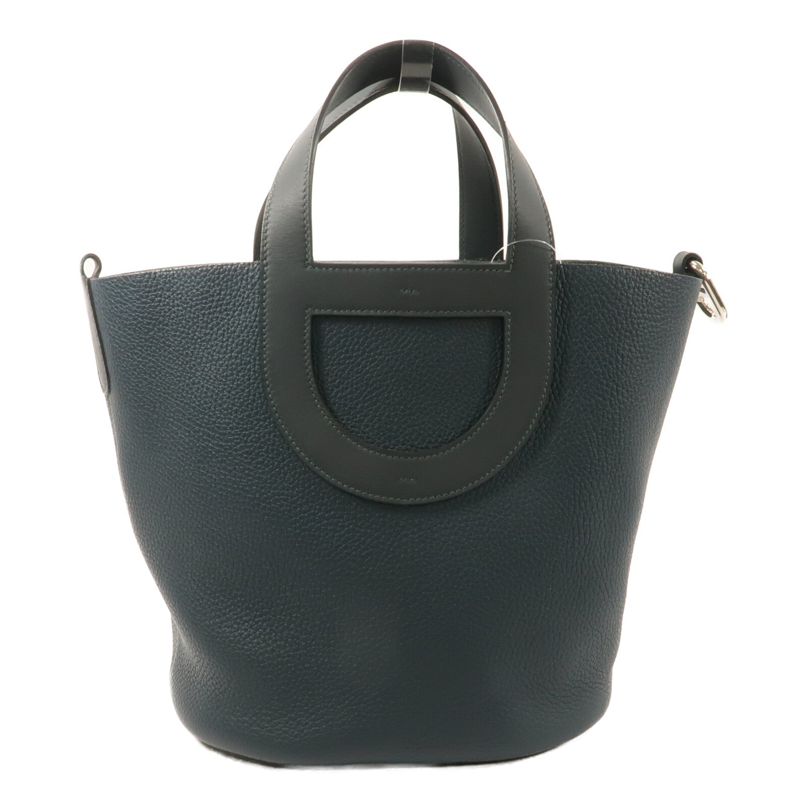 HERMES Clemence皮革In The Loop 23手挽袋Vert Cypres