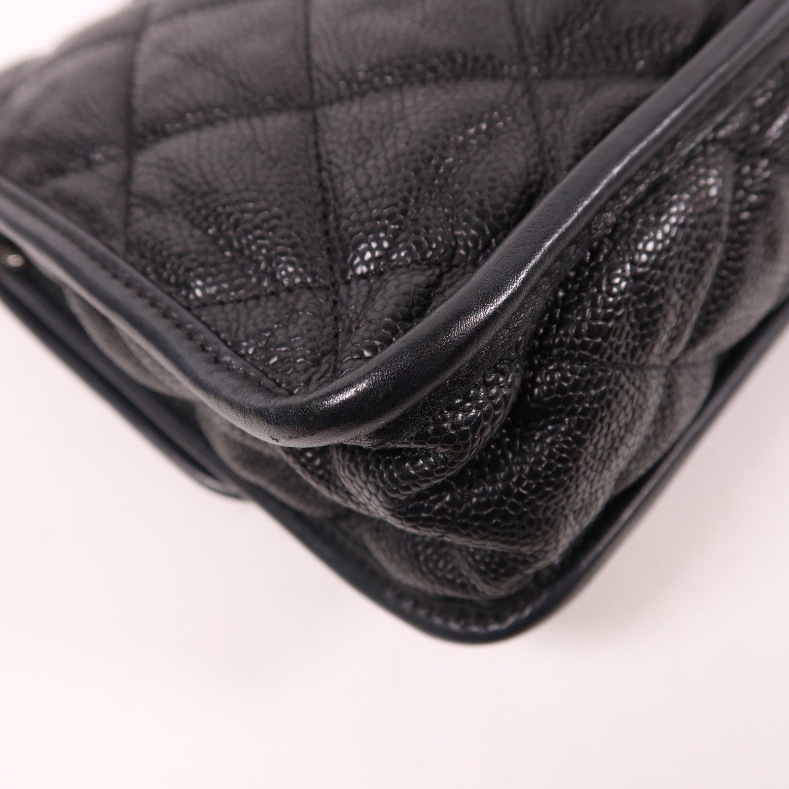 CHANEL 牛皮皮革Shoulder Bag銀扣鏈帶肩背袋