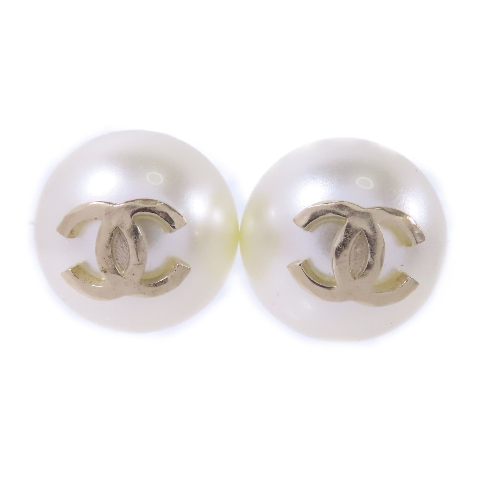 CHANEL PVC/金屬Earrings耳環白色/金色