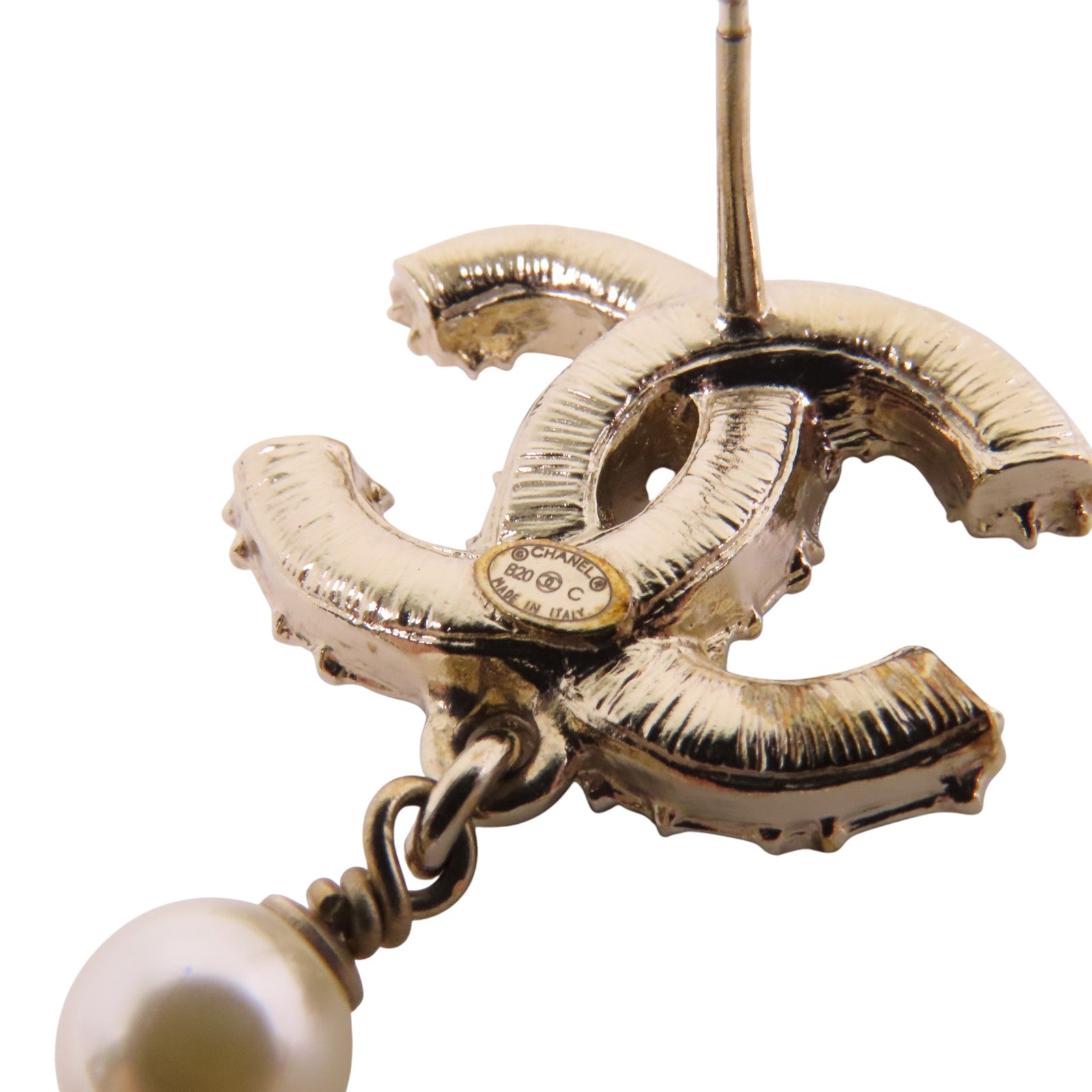 CHANEL 金屬/仿珍珠Earrings銀扣耳環