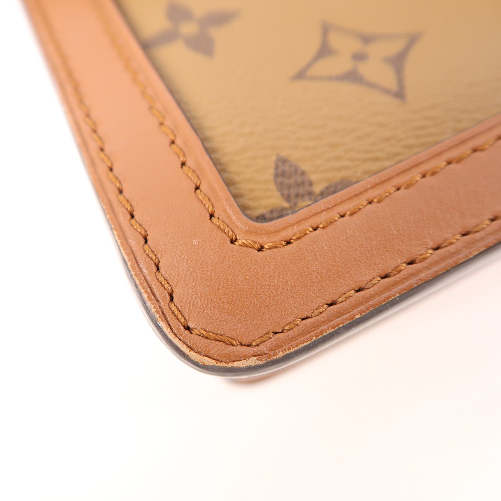 LOUIS VUITTON Monogram/Monogram Reverse Dauphine MM金扣手挽肩背兩用袋棕色