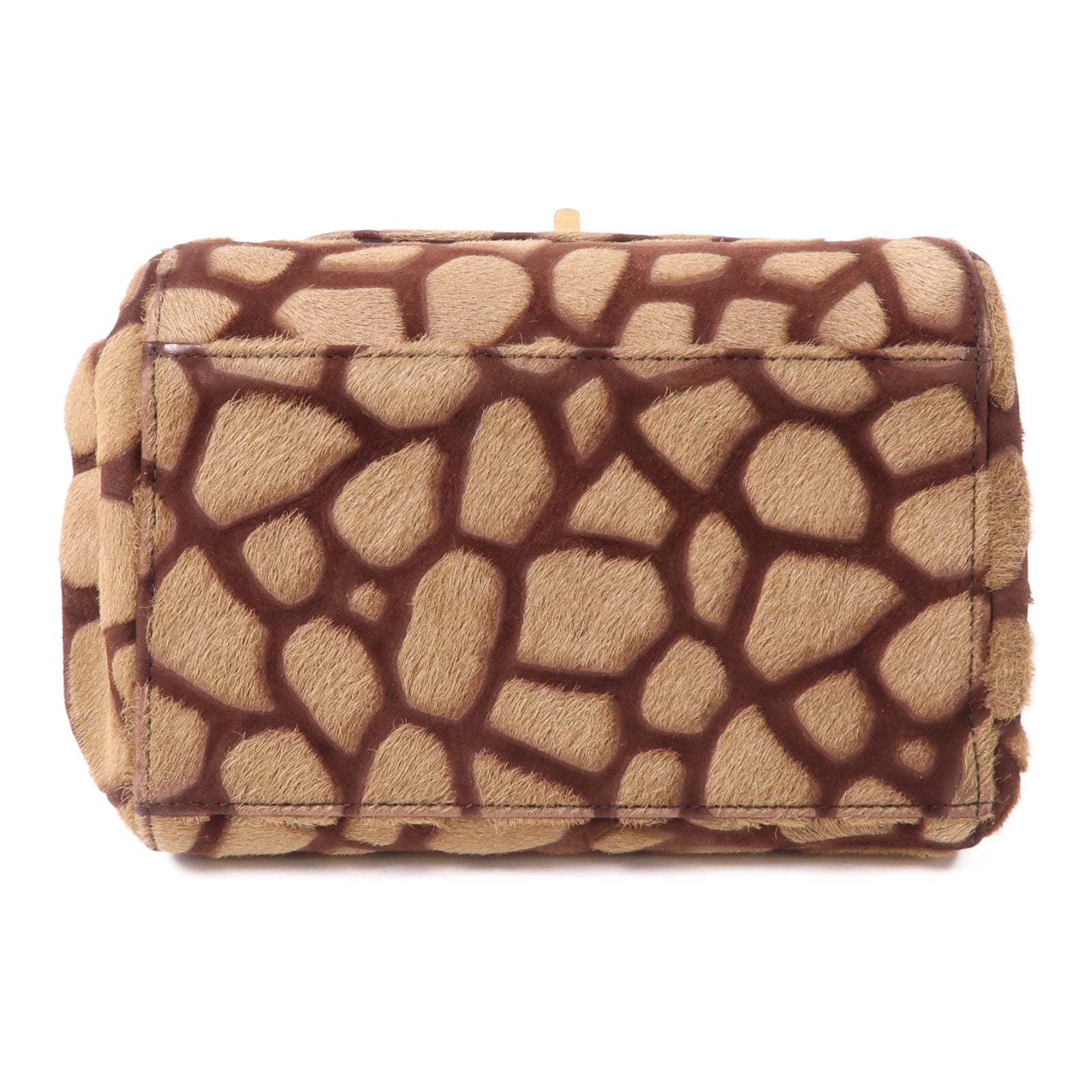 CHANEL 馬毛2.55金扣肩背袋棕色