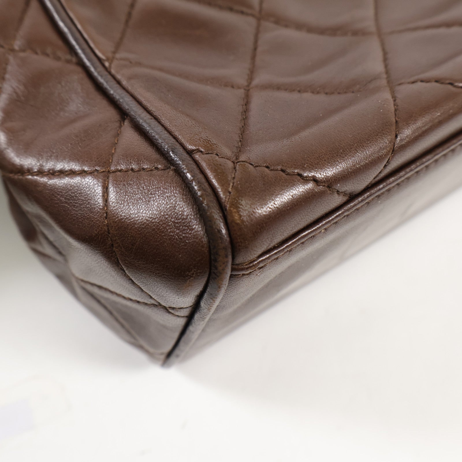 CHANEL 羊皮皮革Vintage Hand Bag金扣手挽袋