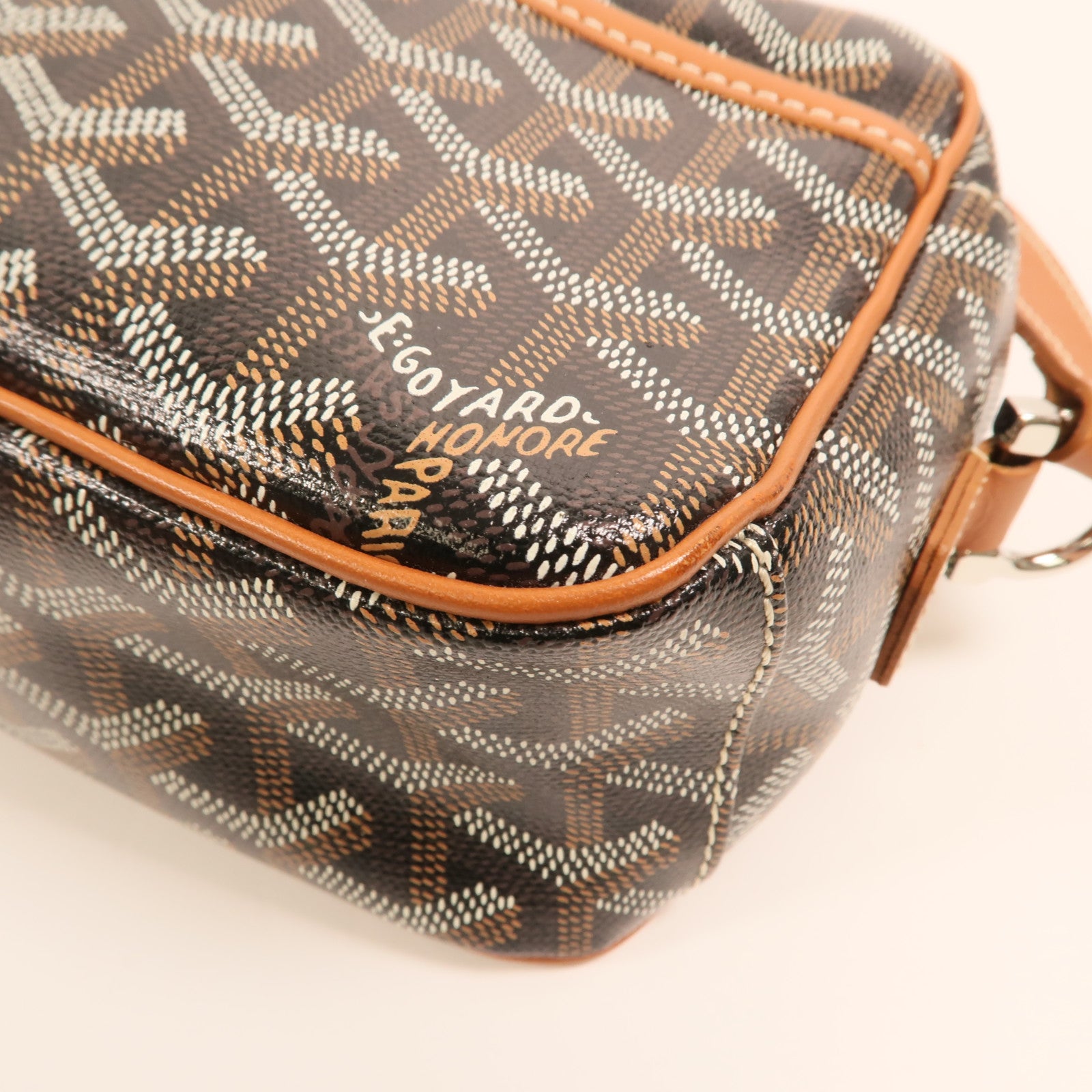 GOYARD 塗層帆布Cap Vert PM銀扣肩背袋