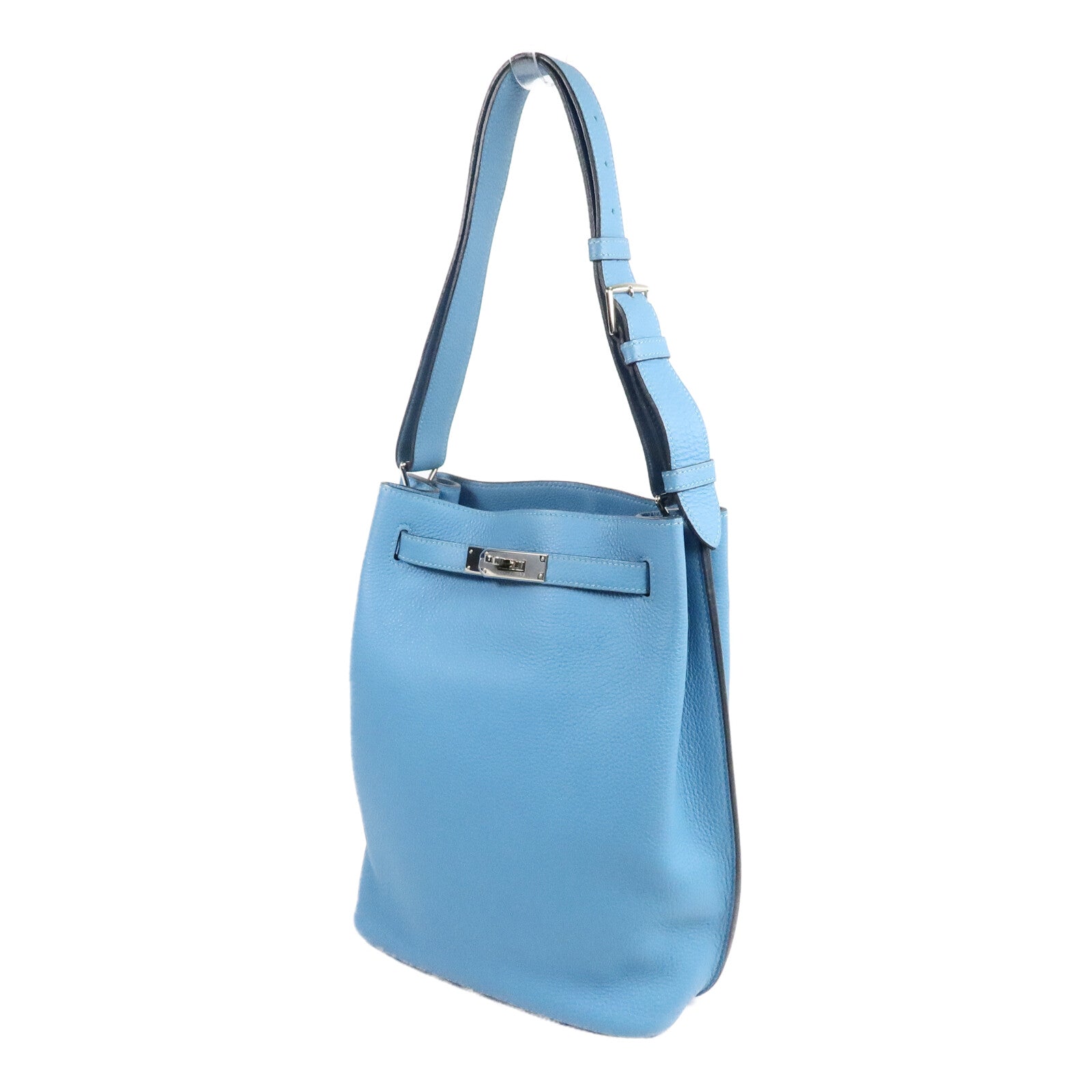 HERMES Clemence皮革So Kelly 22肩背袋Turquoise