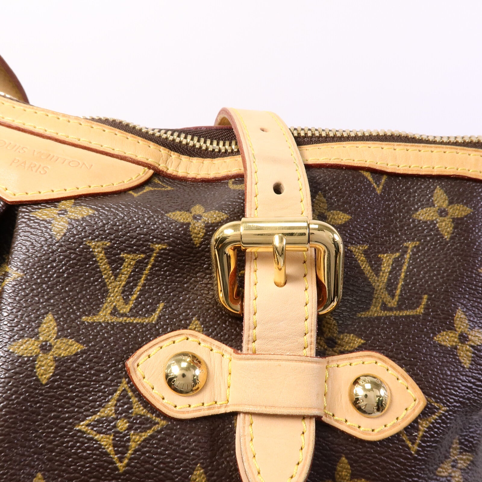 LOUIS VUITTON Monogram Palermo GM金扣手挽肩背兩用袋棕色