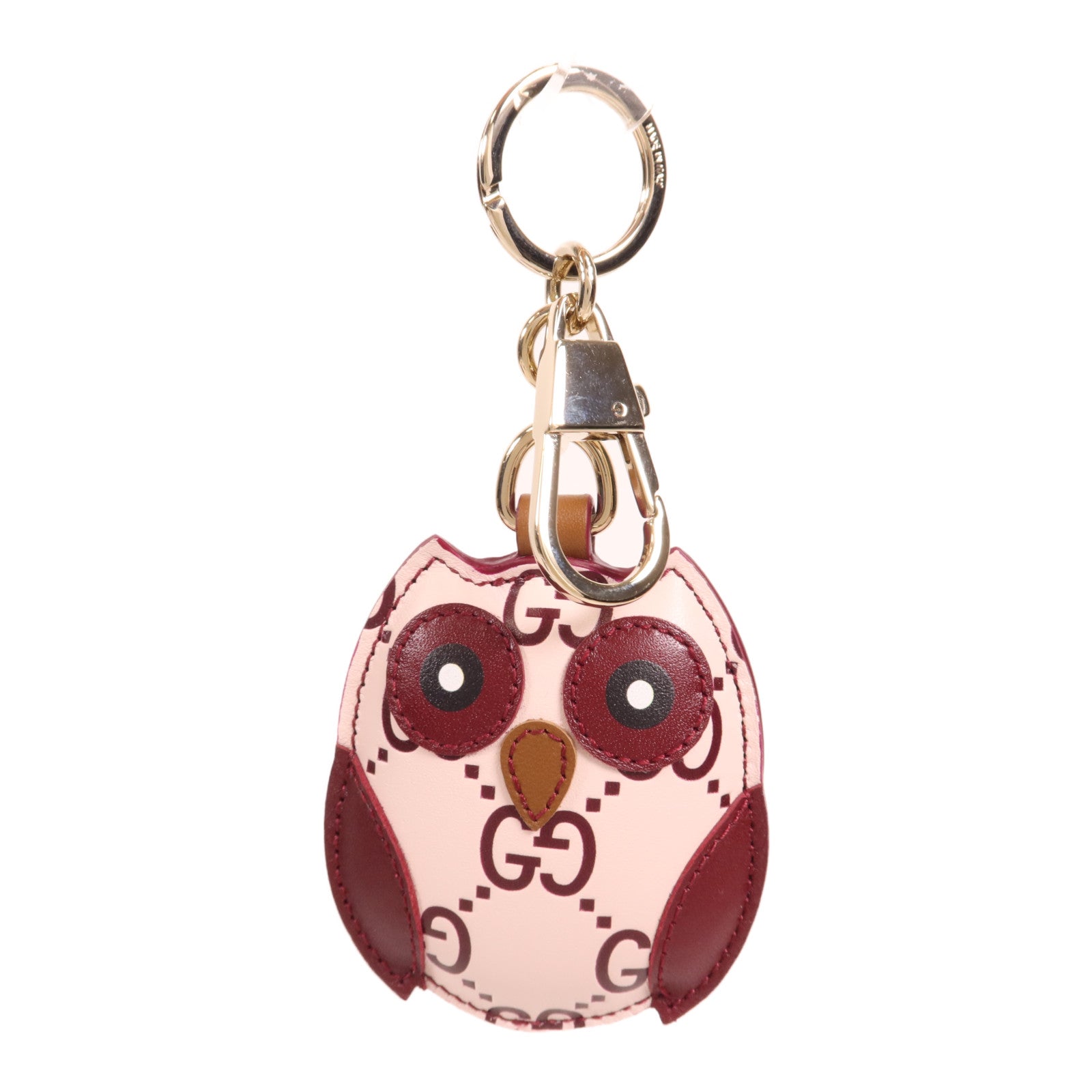 GUCCI 牛皮皮革Owl-Shaped Bag Charm銀扣掛飾