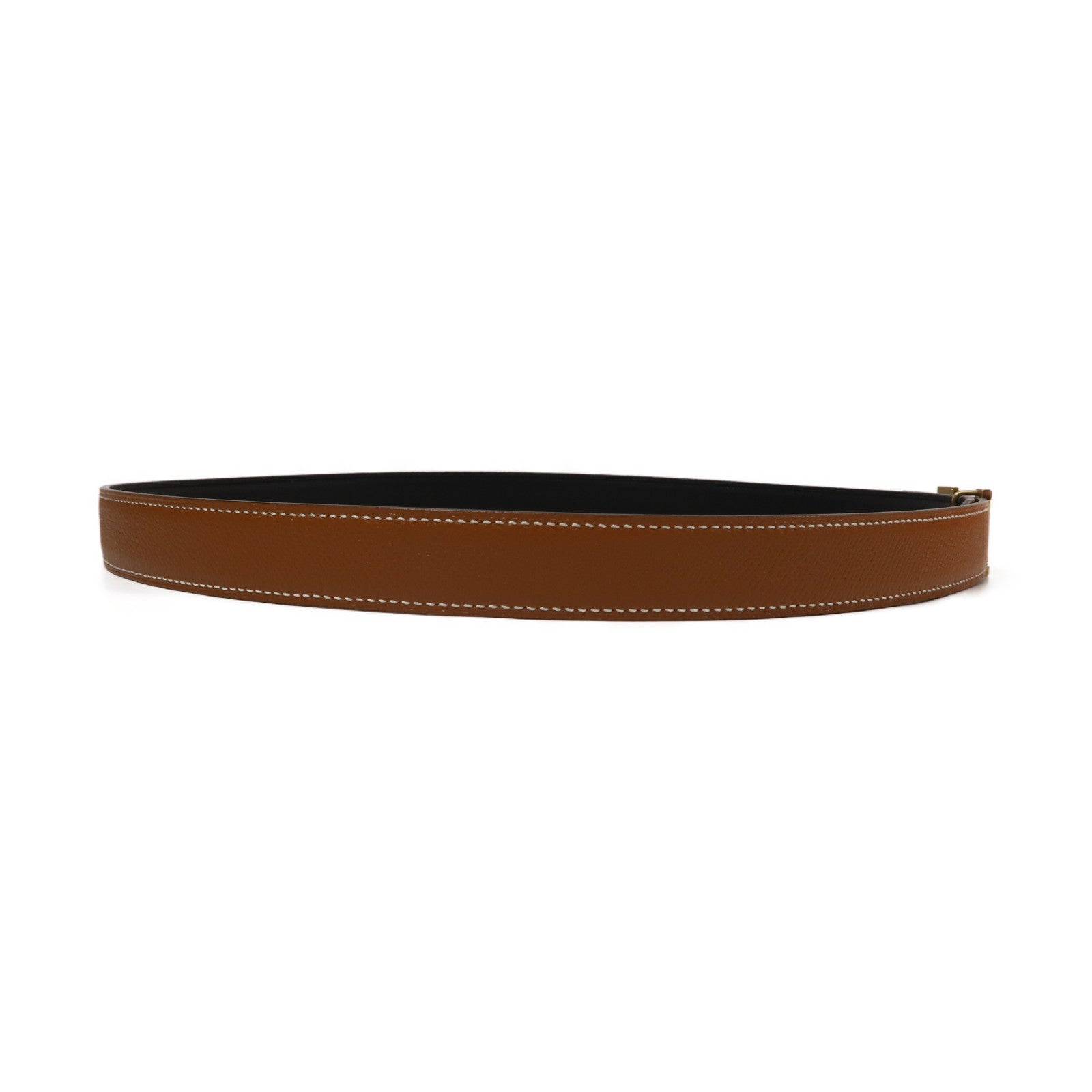 HERMES Epsom皮革/Swift皮革H Belt 85cm金扣皮帶經典駝色
