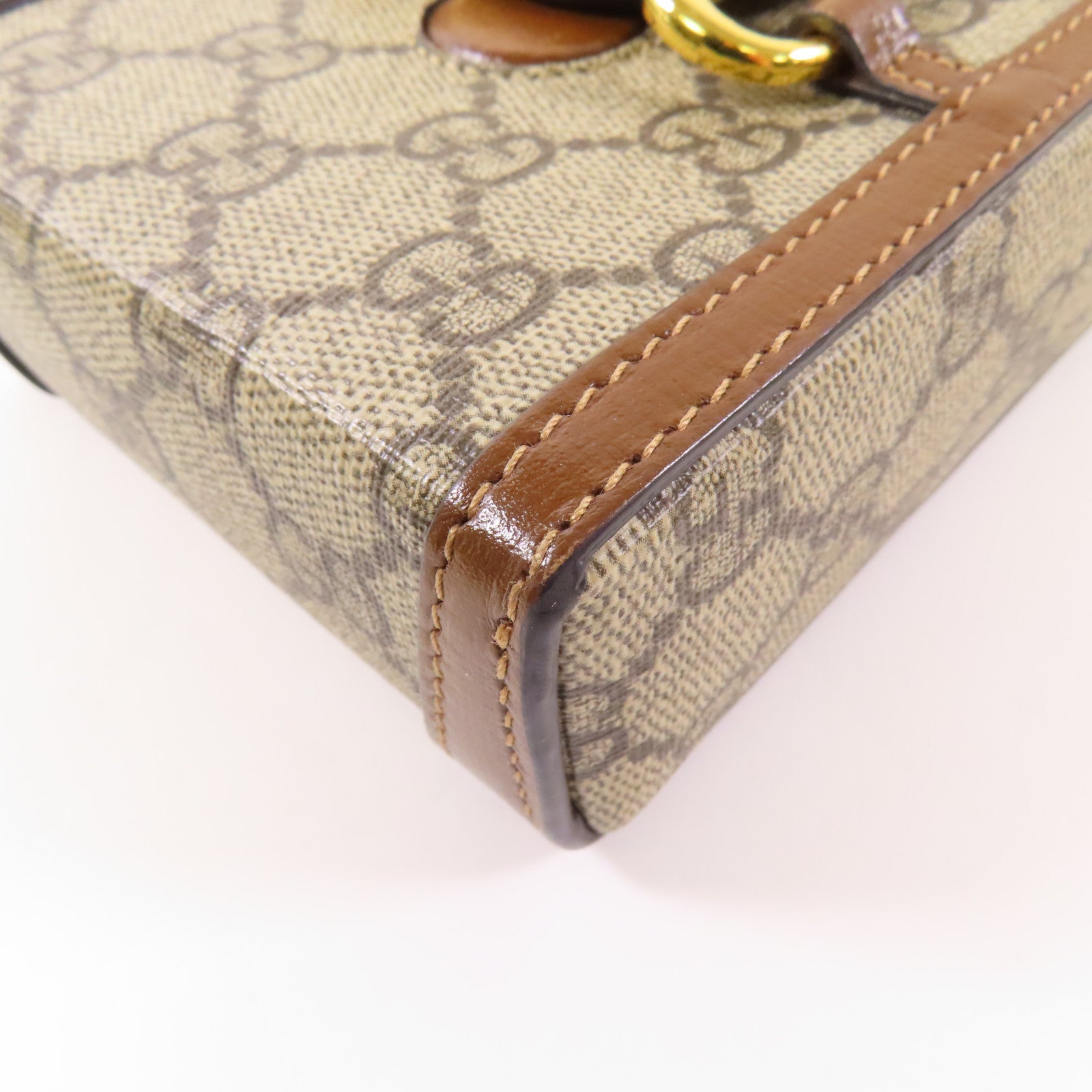 GUCCI 塗層帆布Horsebit 1955 Mini Bag金扣肩背袋