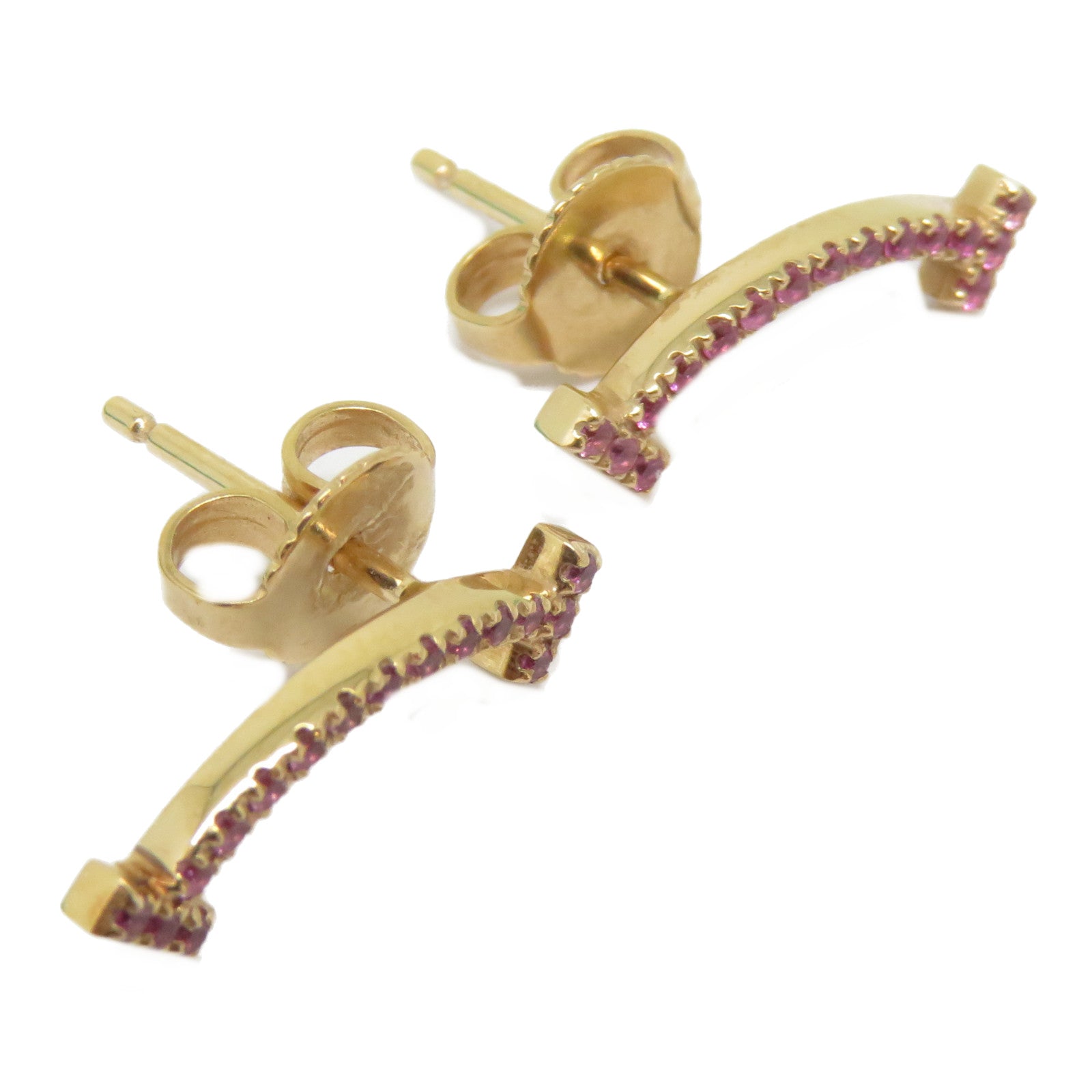 TIFFANY＆CO 【激減優惠】18K玫瑰金Smile Earrings藍寶耳環粉紅色