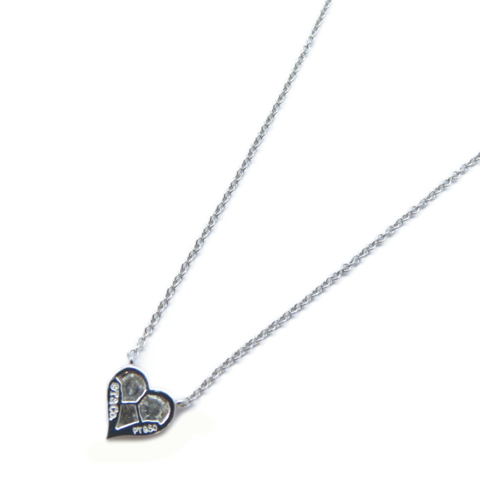 TIFFANY＆CO PT950鉑金Heart Diamond Necklace鑽石項鍊