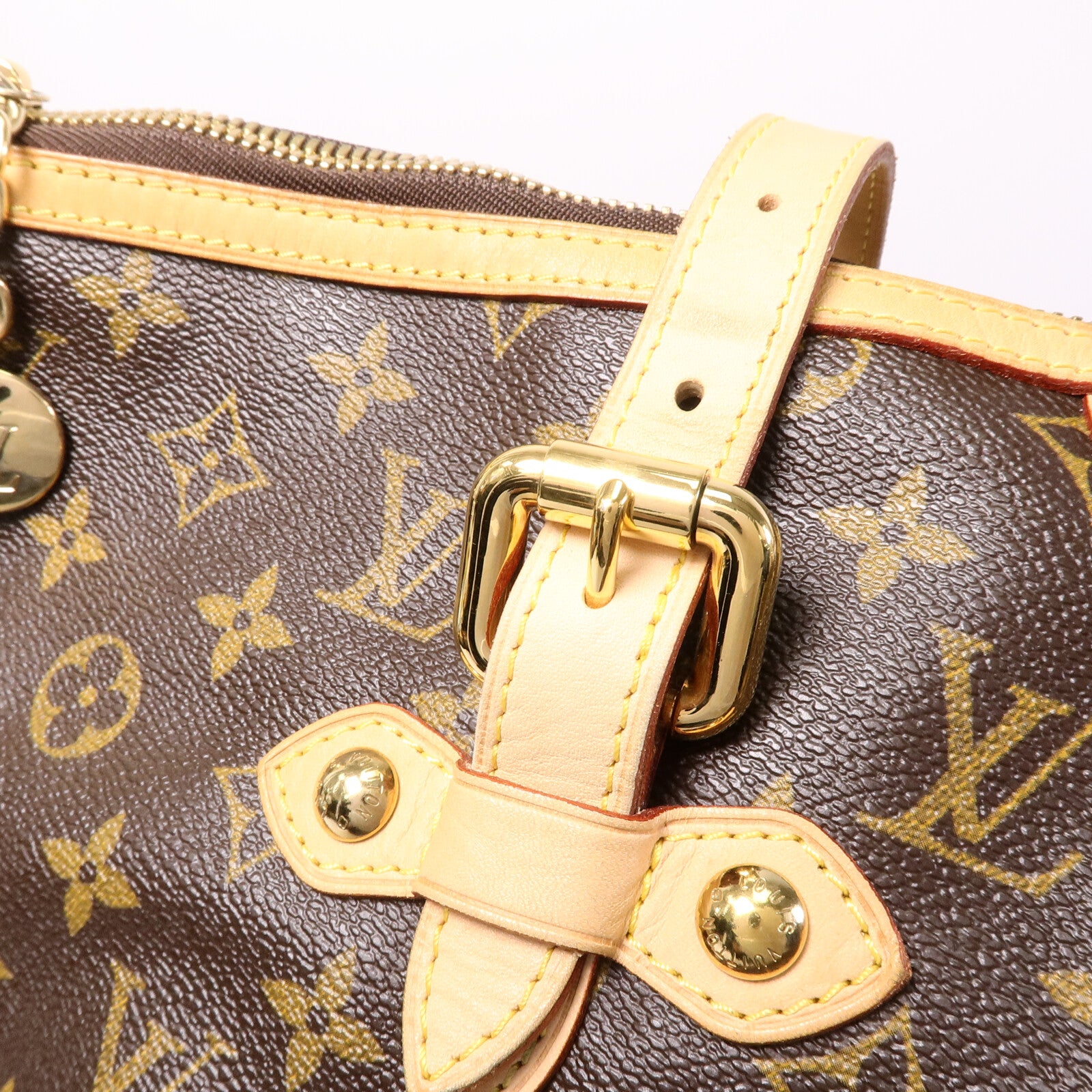 LOUIS VUITTON Monogram Palermo GM金扣手挽肩背兩用袋棕色
