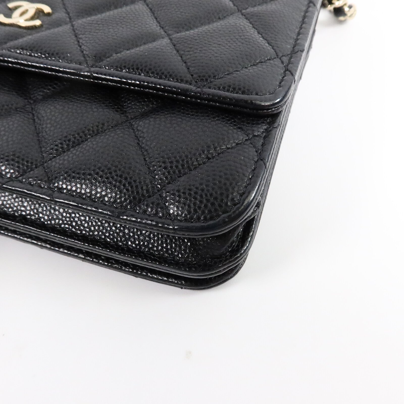 CHANEL 牛皮皮革Square Wallet On Chain鏈帶肩背袋
