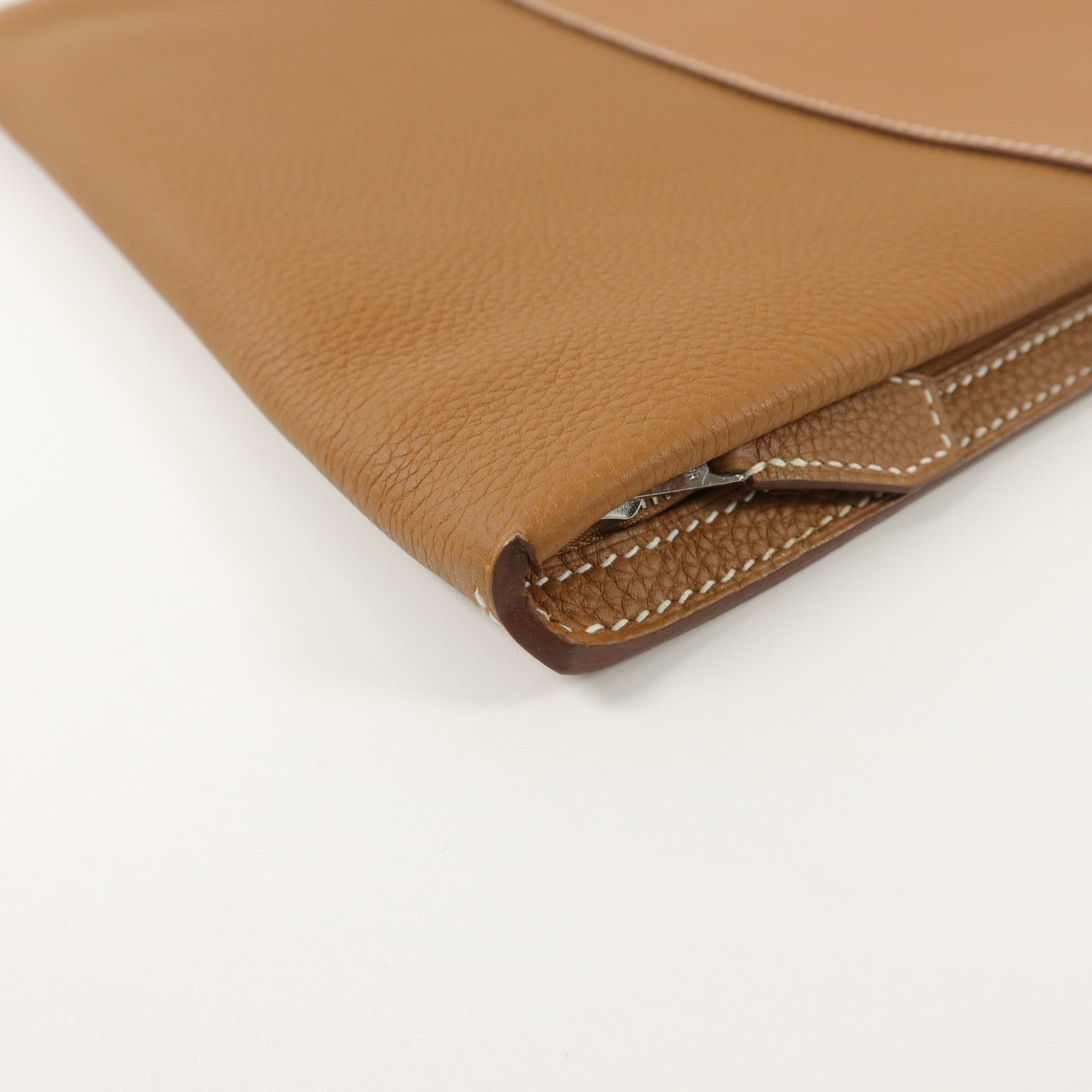 HERMES Togo/Evercolor皮革Manhattan Duo 35手拿包Gold