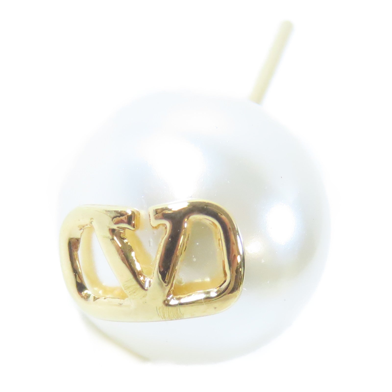 Valentino 金屬Pierced Earrings耳環金色/白色