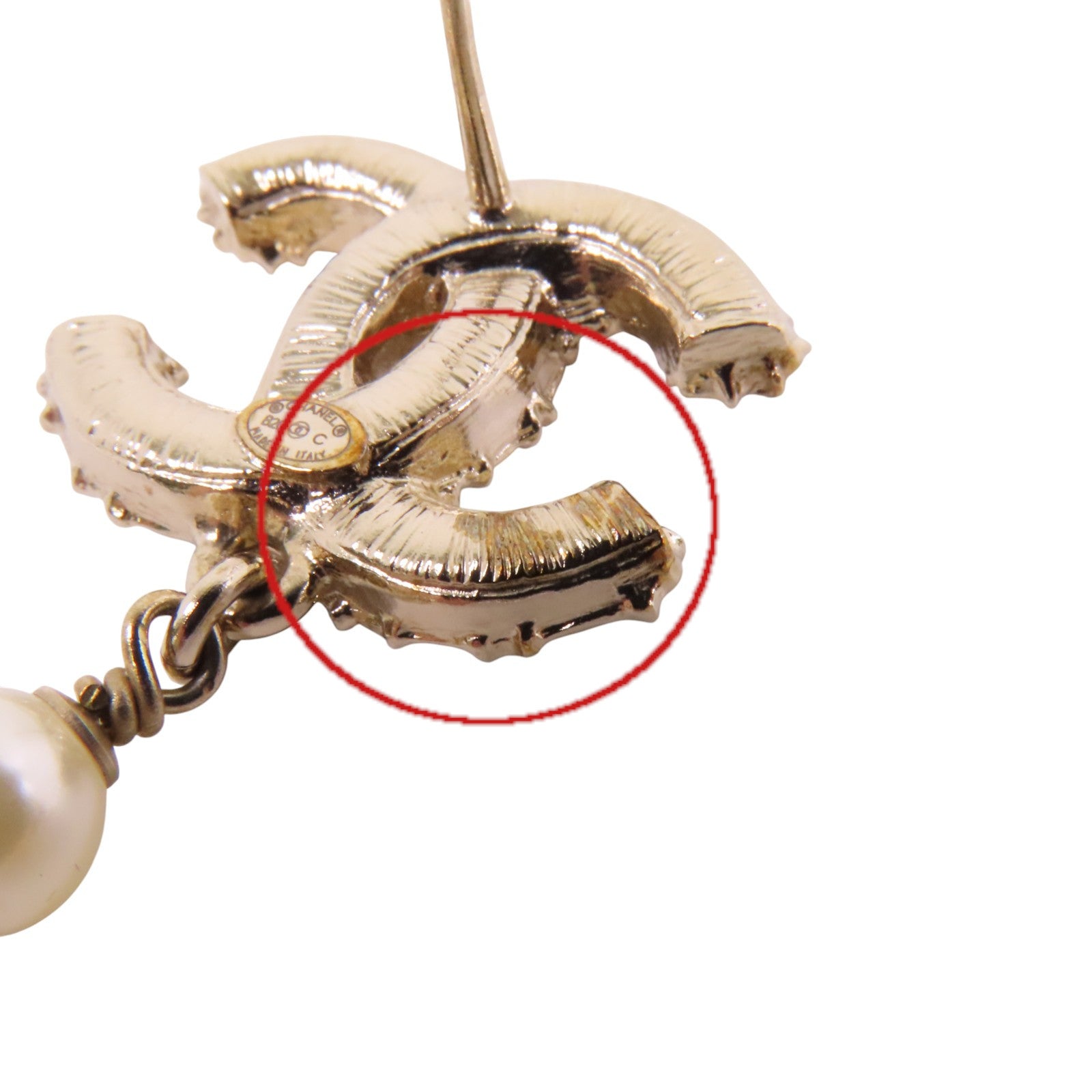 CHANEL 金屬/仿珍珠Earrings銀扣耳環