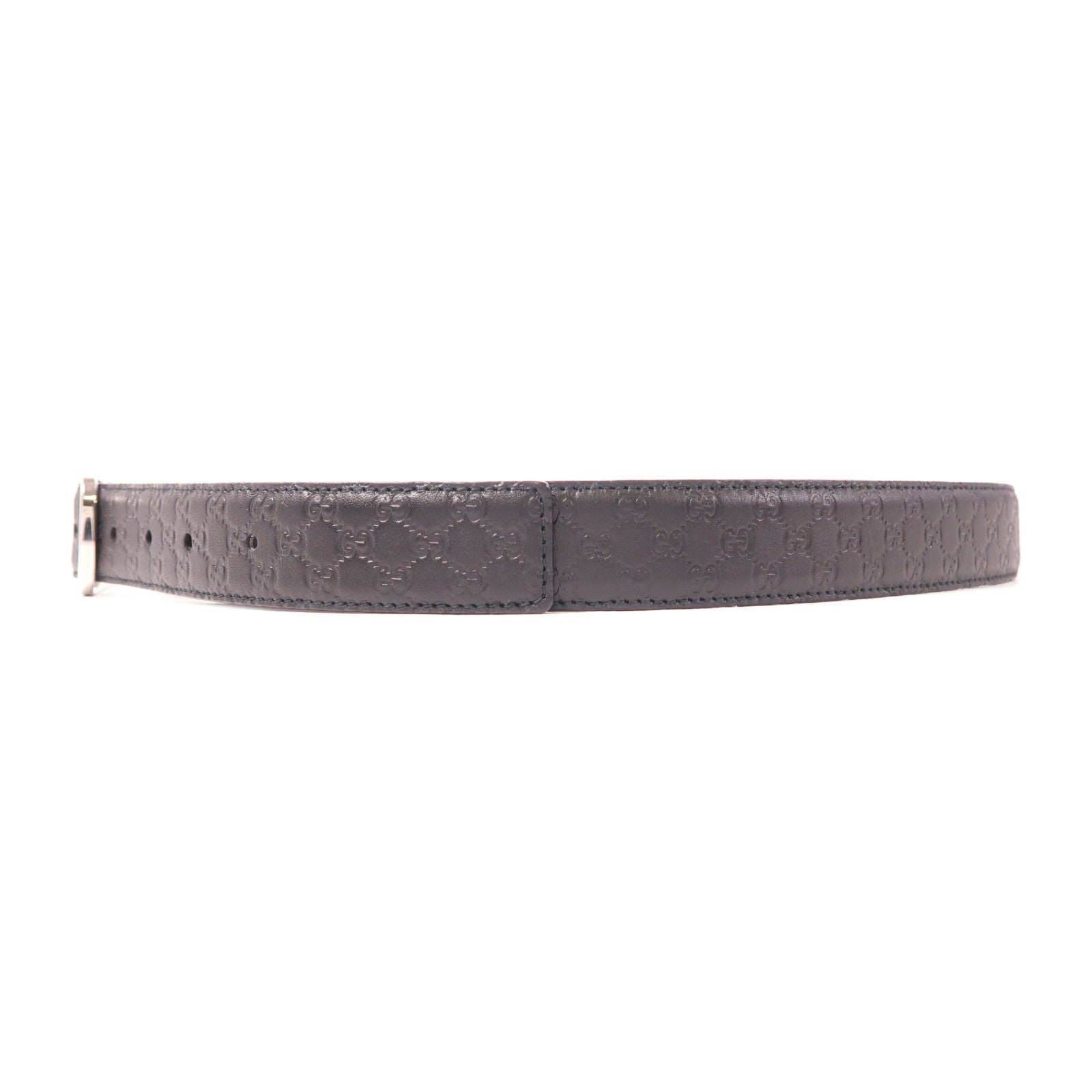 GUCCI 牛皮皮革Belt銀扣皮帶