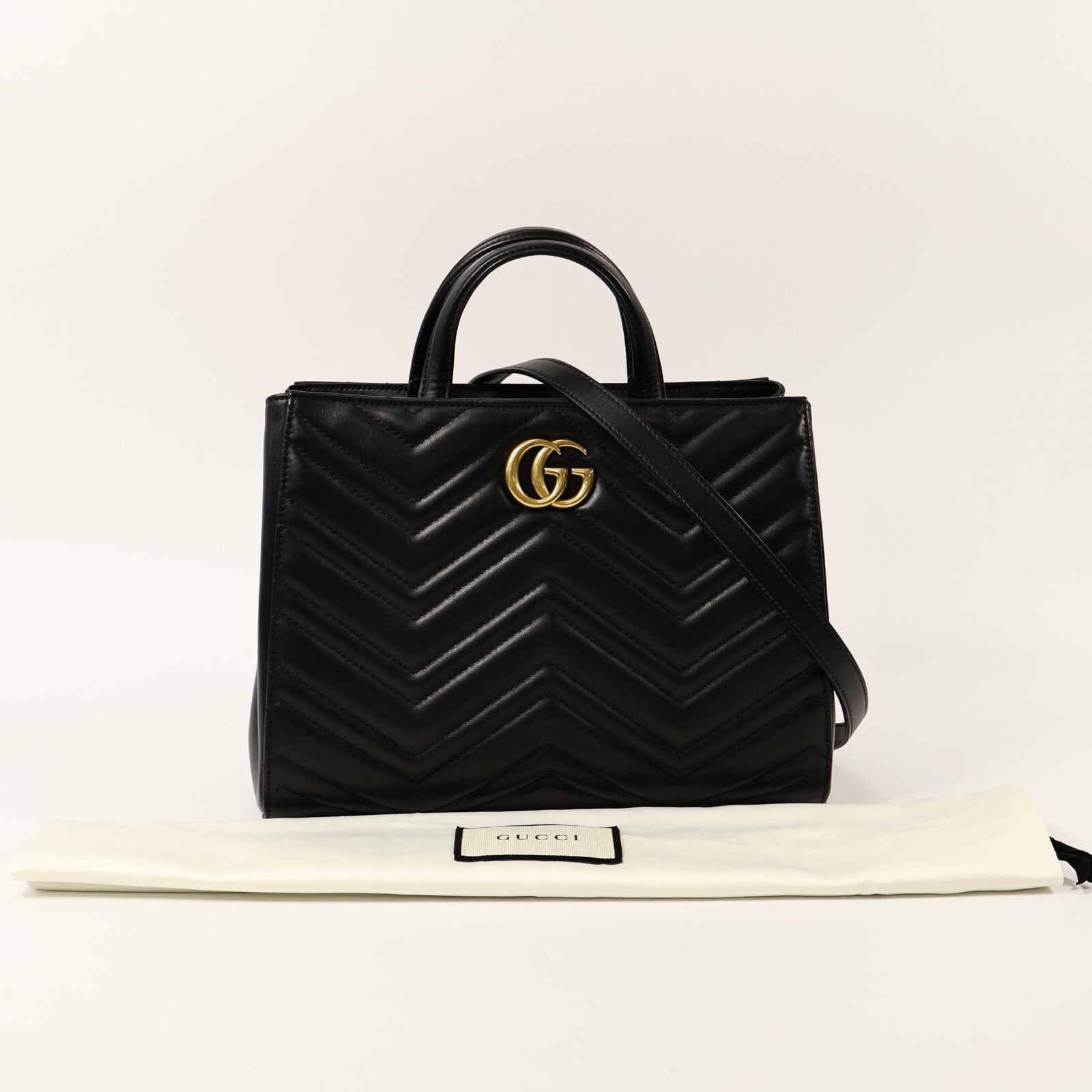 GUCCI 牛皮皮革GG Marmont手挽肩背兩用袋