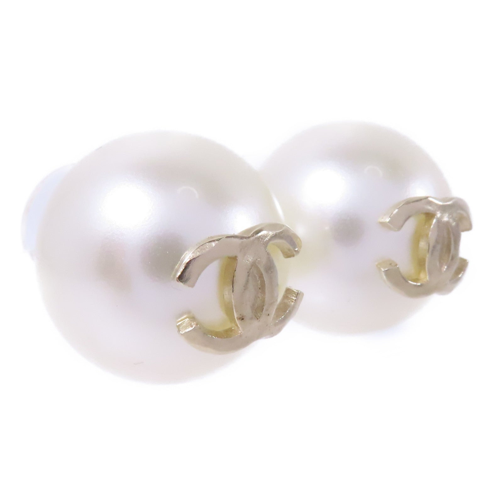 CHANEL PVC/金屬Earrings耳環白色/金色