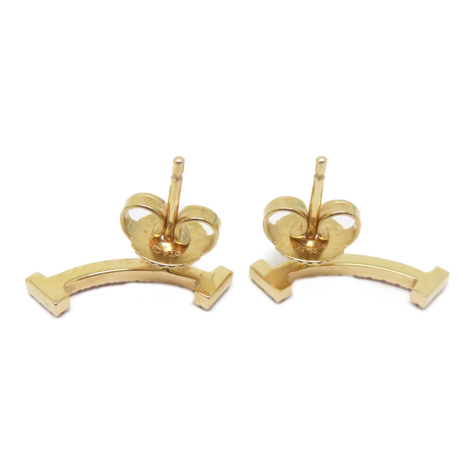 TIFFANY＆CO 【激減優惠】18K玫瑰金Smile Earrings藍寶耳環粉紅色