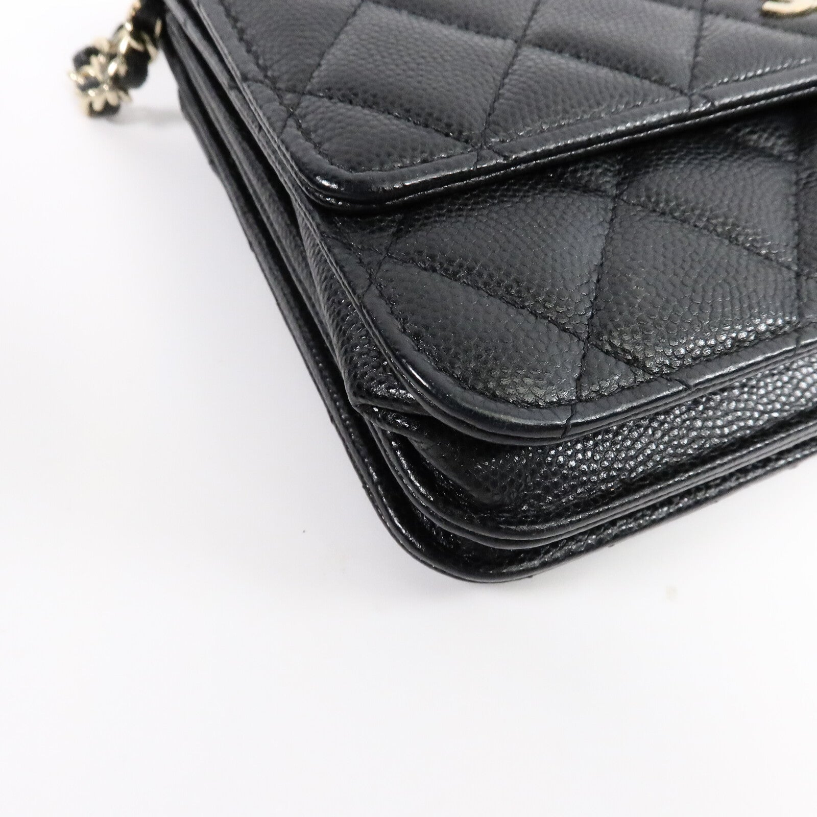 CHANEL 牛皮皮革Square Wallet On Chain鏈帶肩背袋