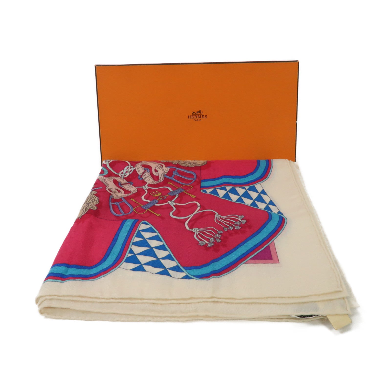 HERMES 羊絨/絲質Scarf 140x140圍巾粉紅色
