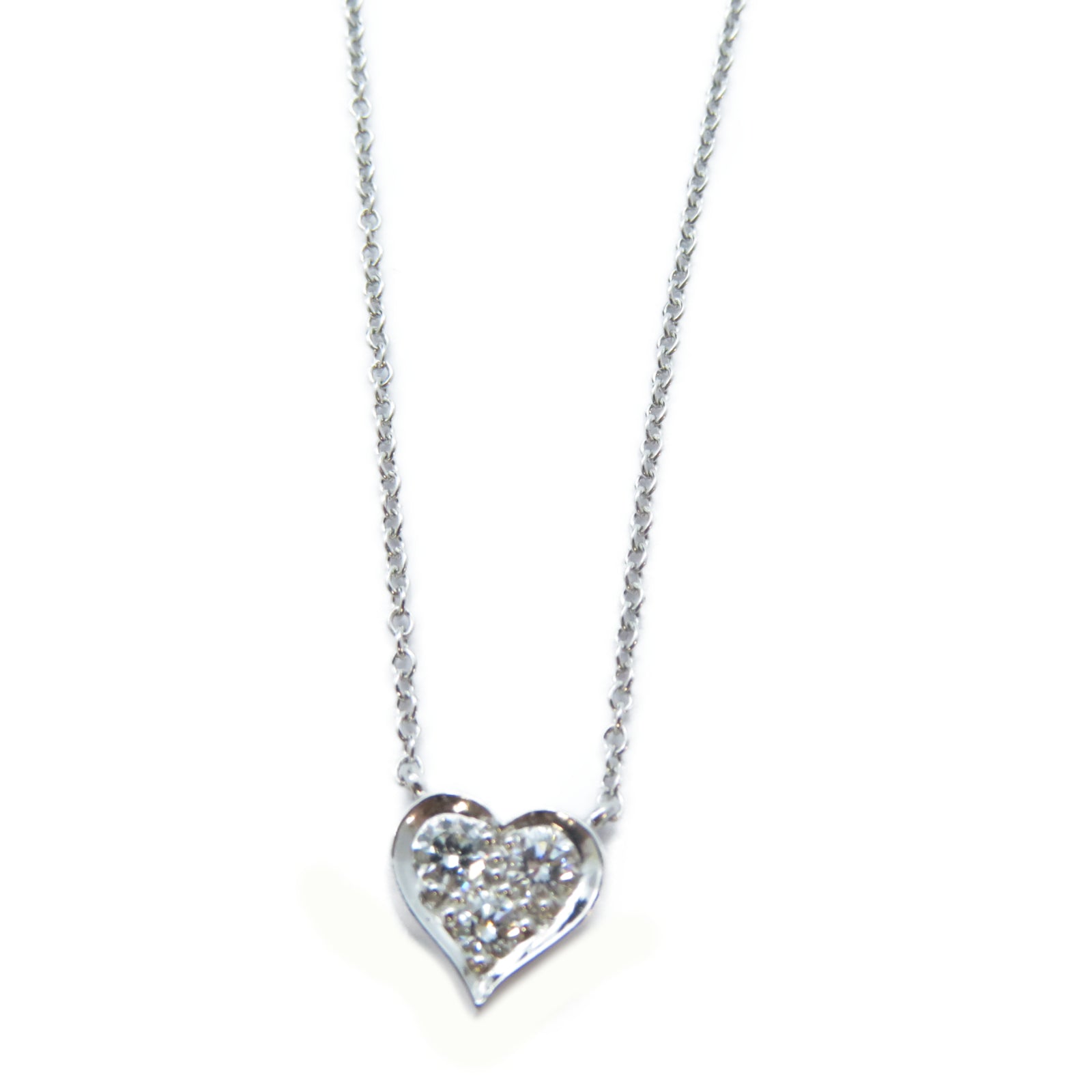TIFFANY＆CO PT950鉑金Heart Diamond Necklace鑽石項鍊