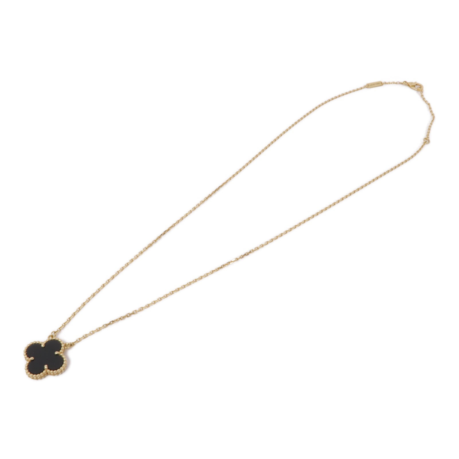 Van Cleef & Arpels 18K黃金Onxy Vintage Alhambra項鍊