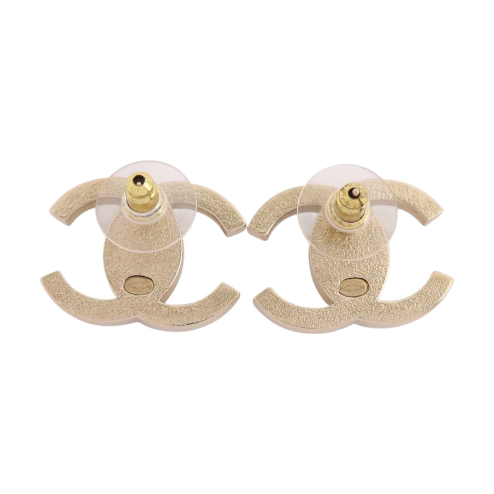 CHANEL 金屬/水鑽/仿珍珠CC Earrings金扣耳環