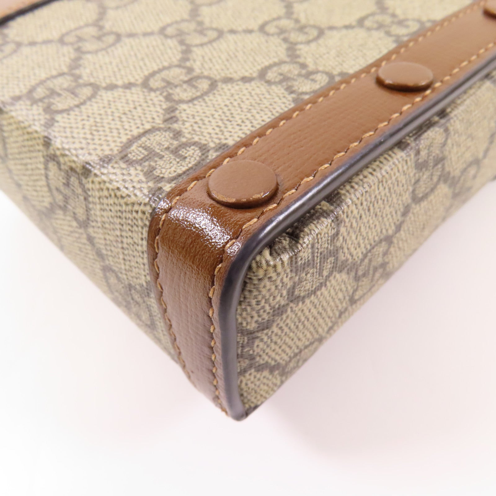 GUCCI 塗層帆布Horsebit 1955 Mini Bag金扣肩背袋
