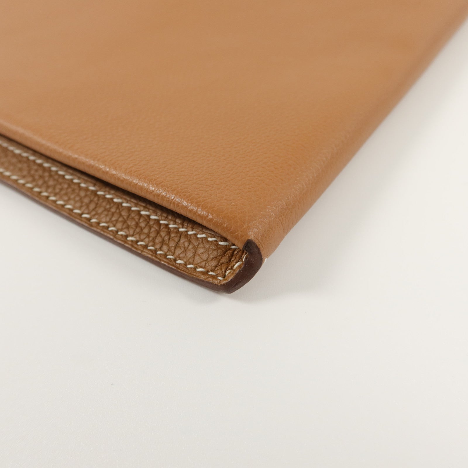 HERMES Togo/Evercolor皮革Manhattan Duo 35手拿包Gold
