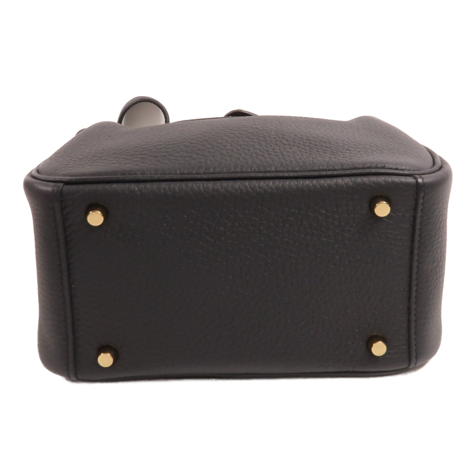 HERMES Clemence皮革Mini Lindy手挽肩背兩用袋Noir