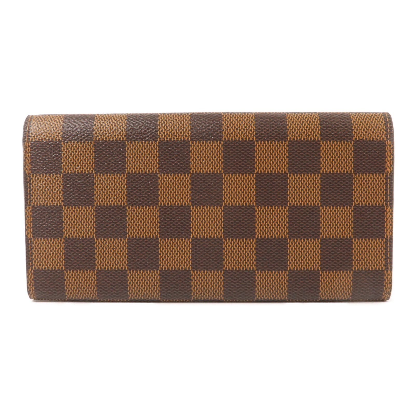 LOUIS VUITTON Damier Portefeuille Emilie Long Wallet金扣長錢包