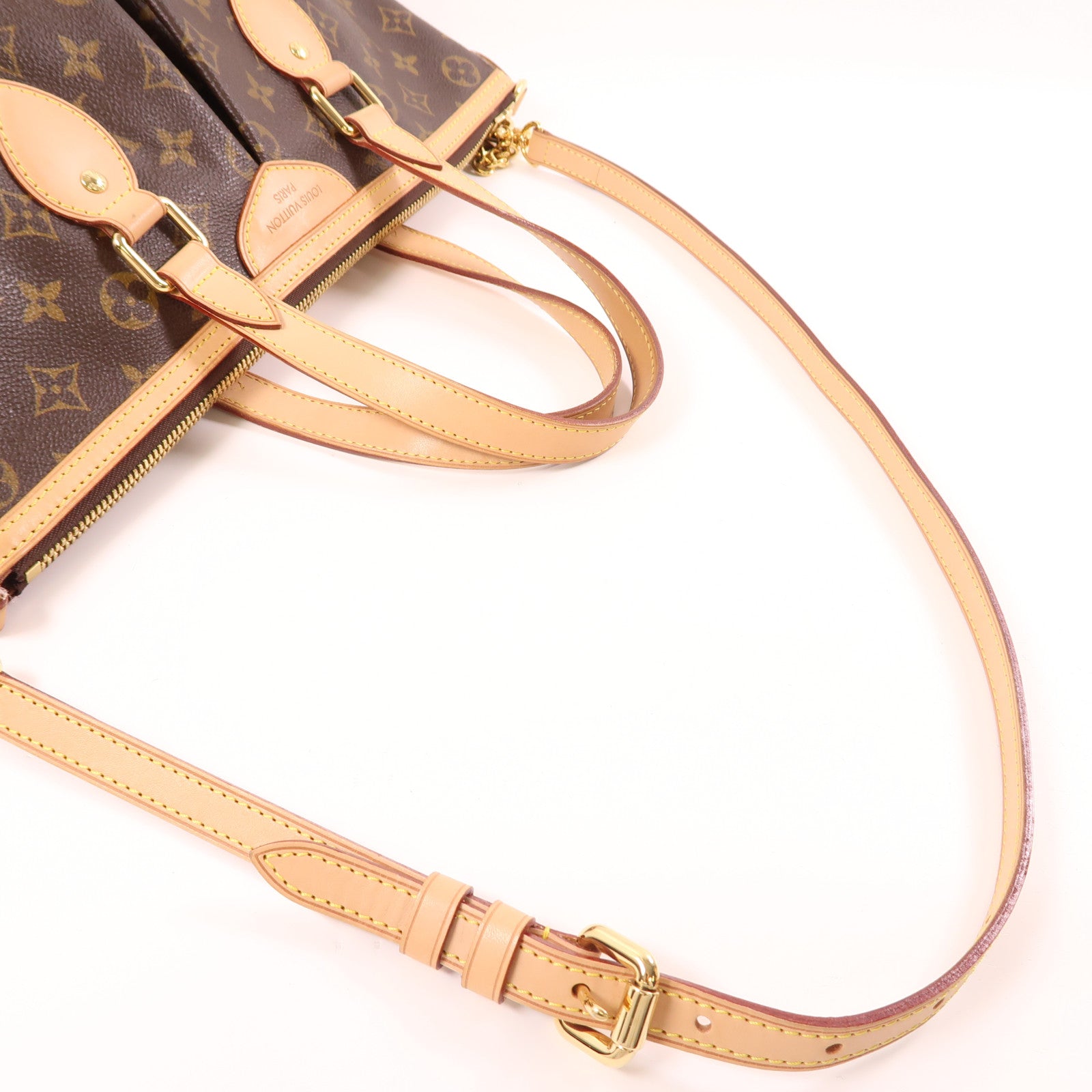 LOUIS VUITTON Monogram Palermo PM金扣手挽肩背兩用袋棕色
