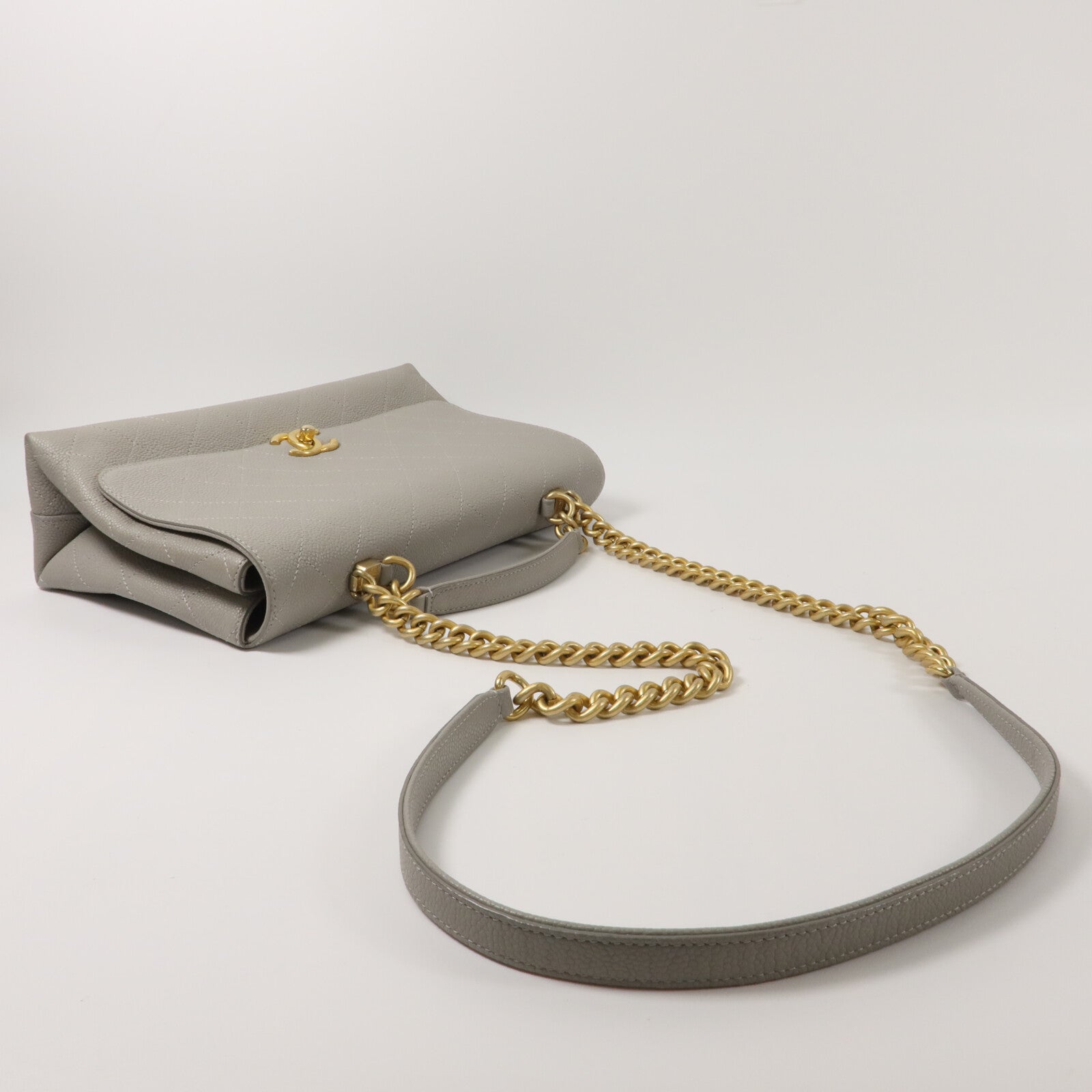 CHANEL 牛皮皮革Chain Shoulder鏈帶手挽肩背兩用袋