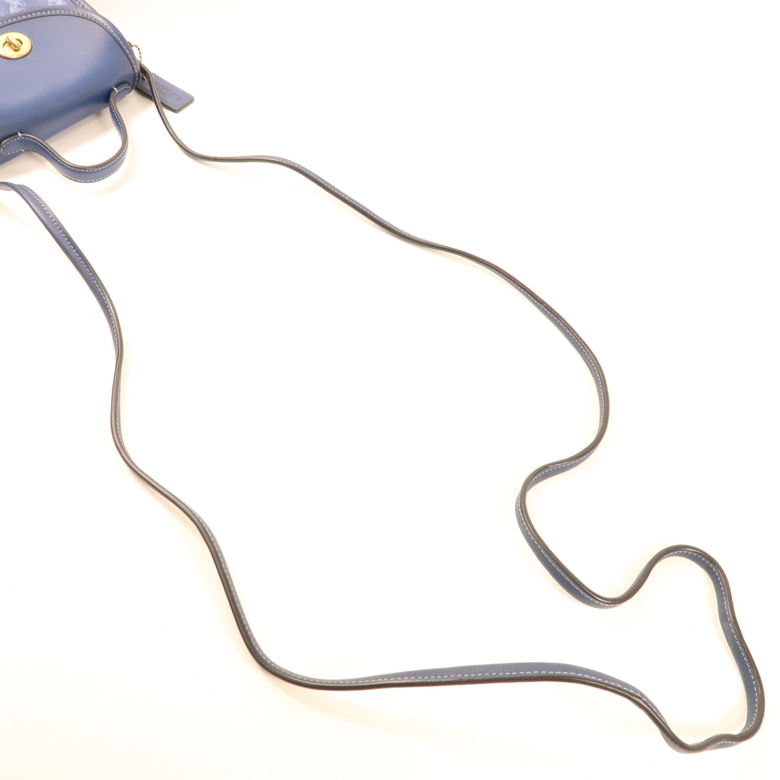 COACH 塗層帆布/牛皮皮革2 way Shoulder金扣肩背袋