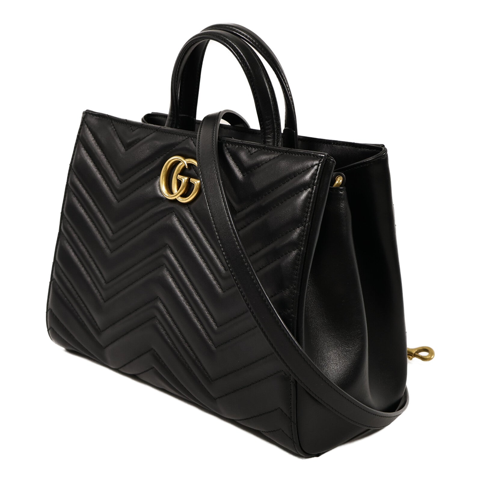 GUCCI 牛皮皮革GG Marmont手挽肩背兩用袋
