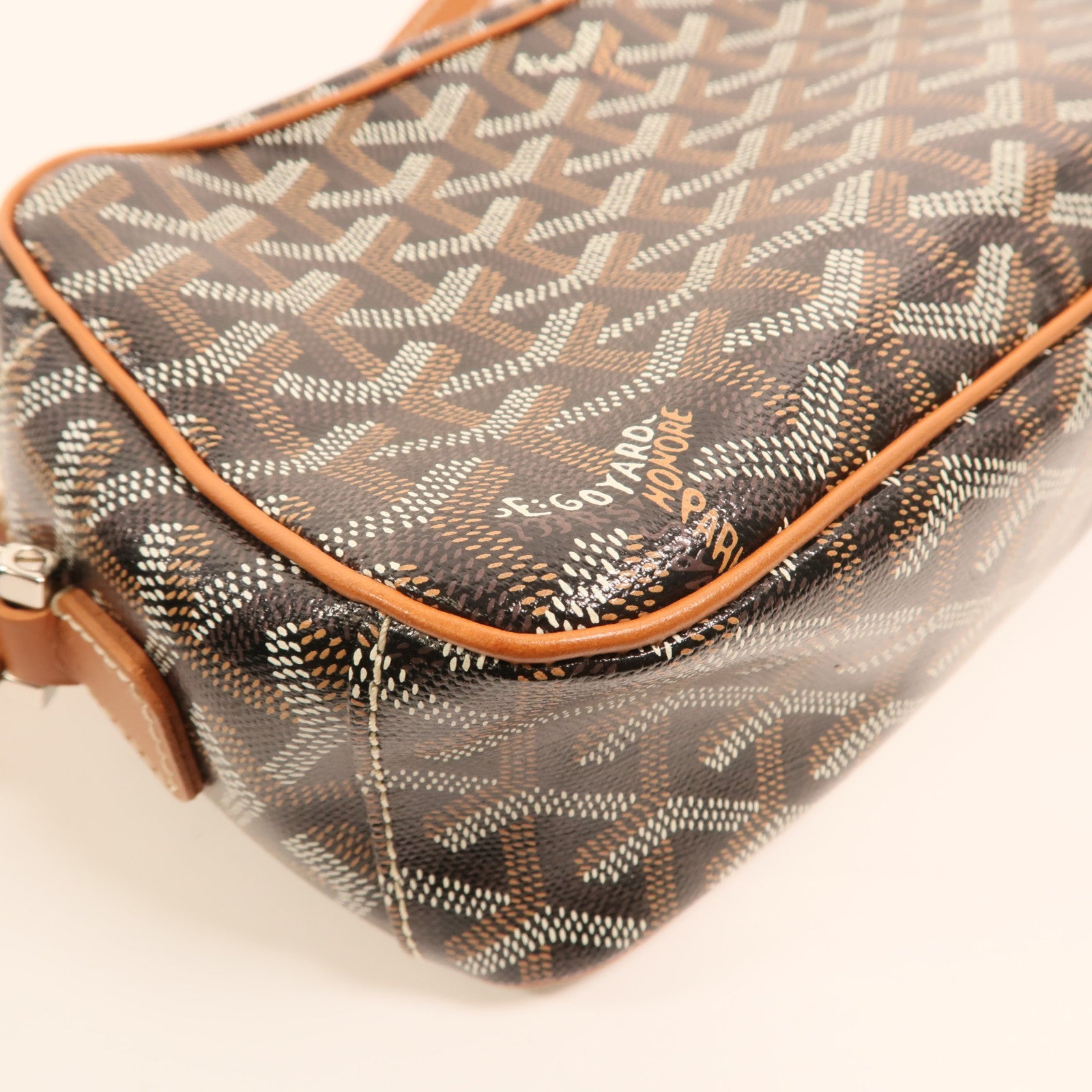 GOYARD 塗層帆布Cap Vert PM銀扣肩背袋