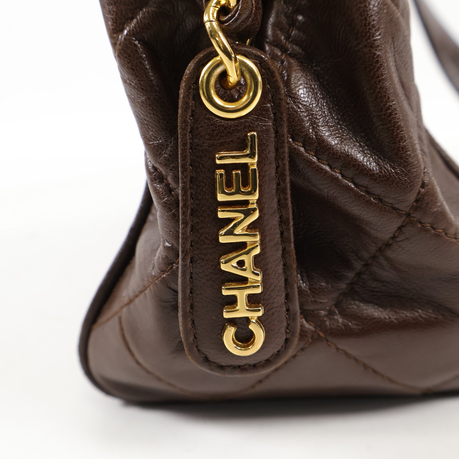 CHANEL 羊皮皮革Vintage Hand Bag金扣手挽袋