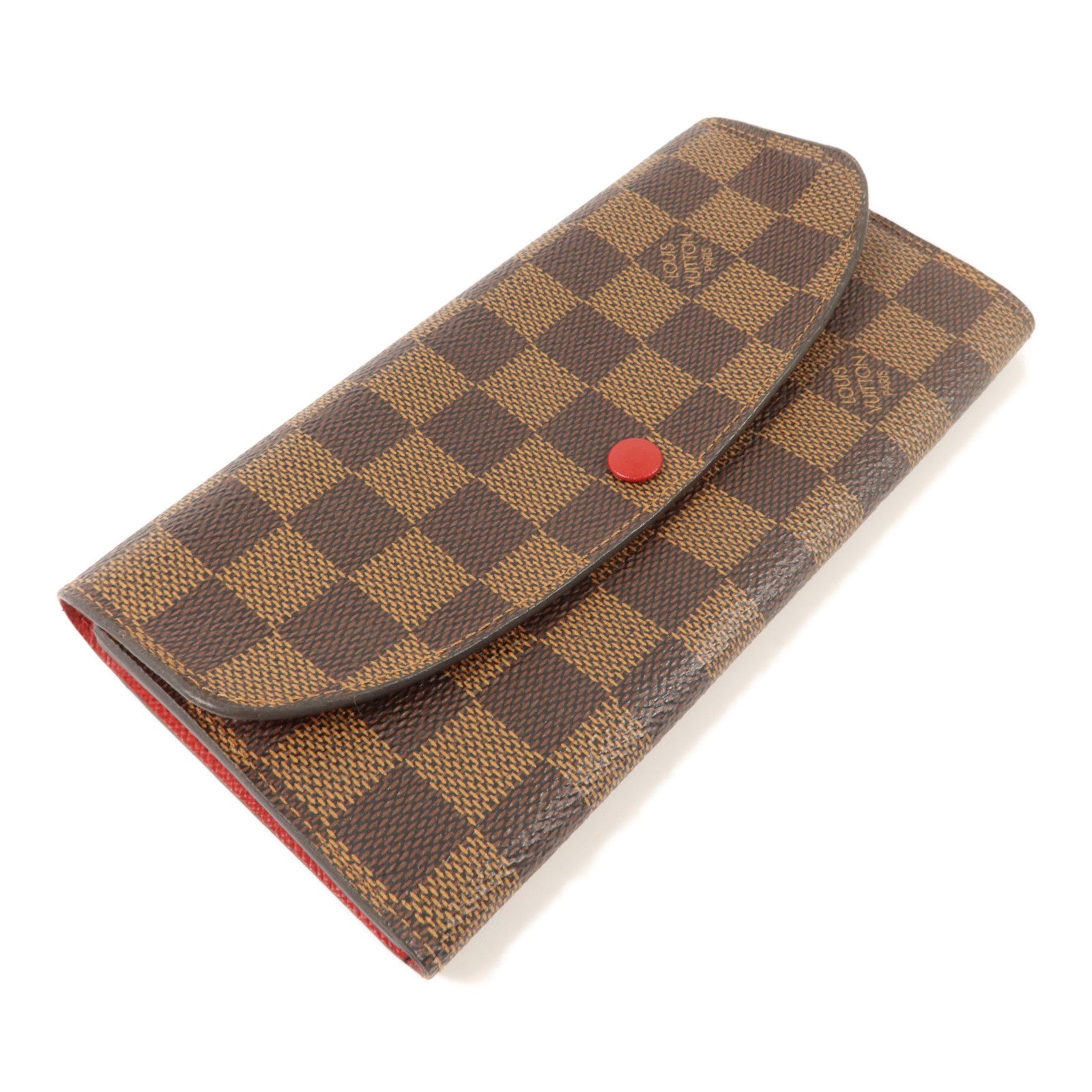 LOUIS VUITTON Damier Portefeuille Emilie Long Wallet金扣長錢包