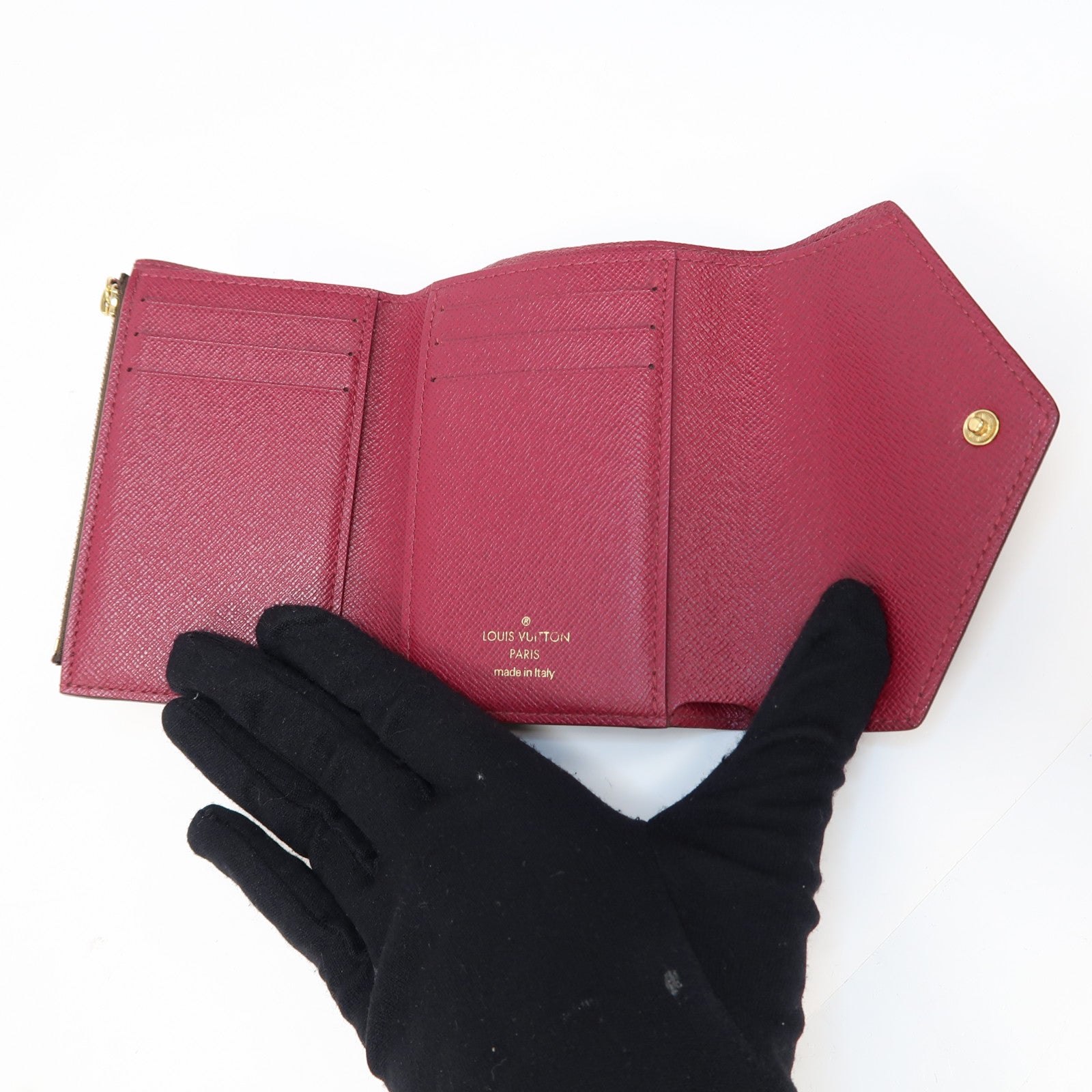 LOUIS VUITTON Monogram Victorine金扣錢包啡色/紫紅色