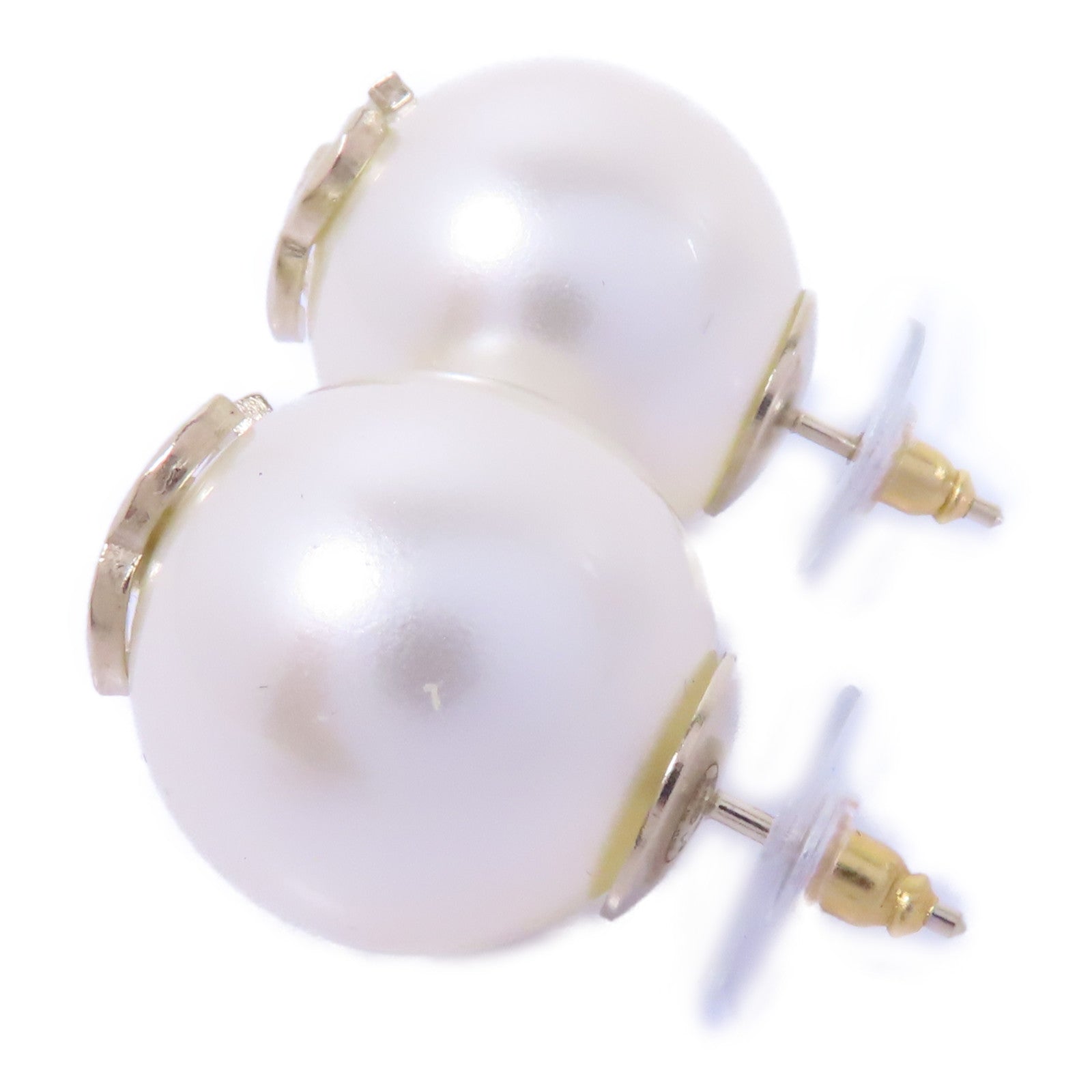 CHANEL PVC/金屬Earrings耳環白色/金色