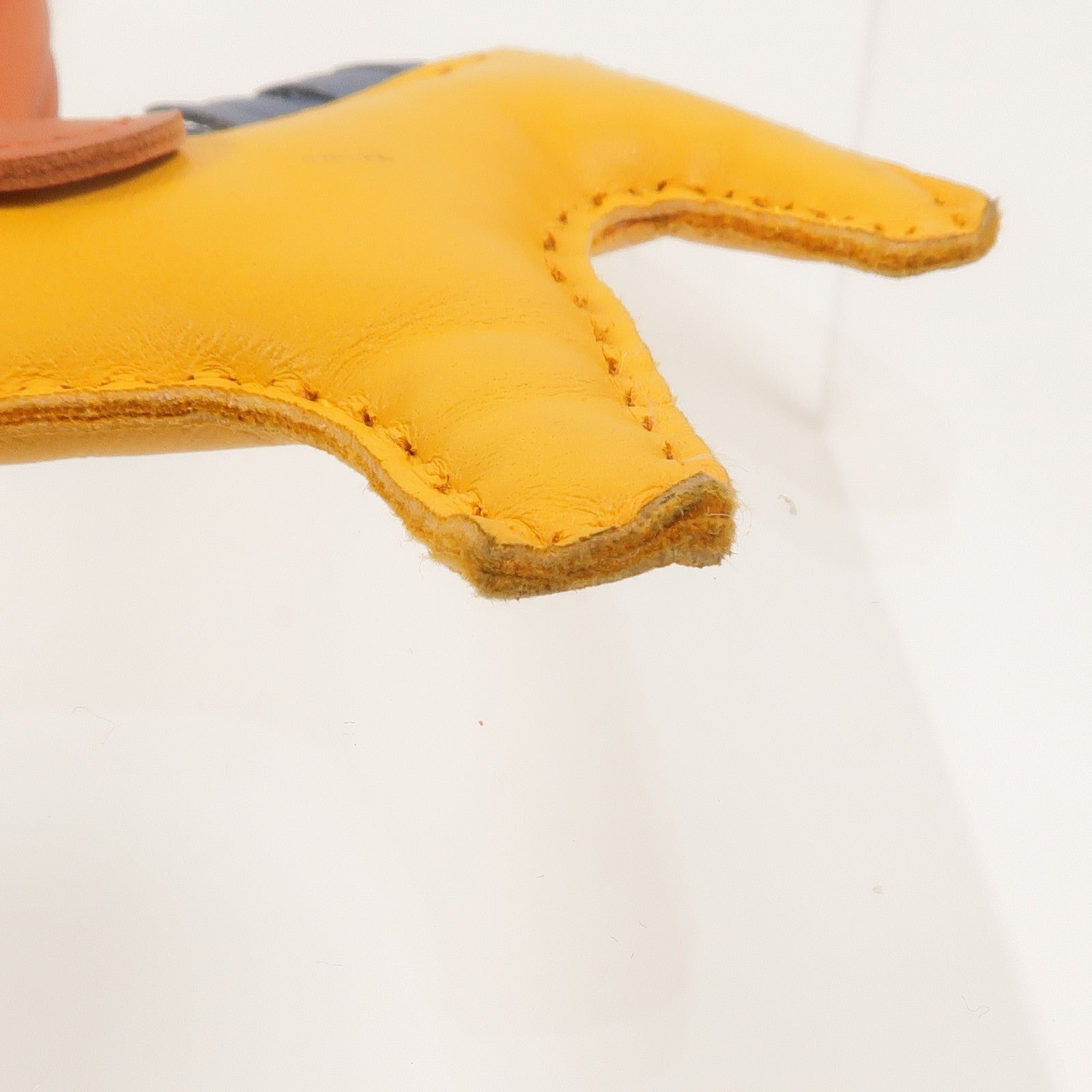 HERMES Milo/Swift皮革Rodeo PM掛飾Jaune d'Or/Agate